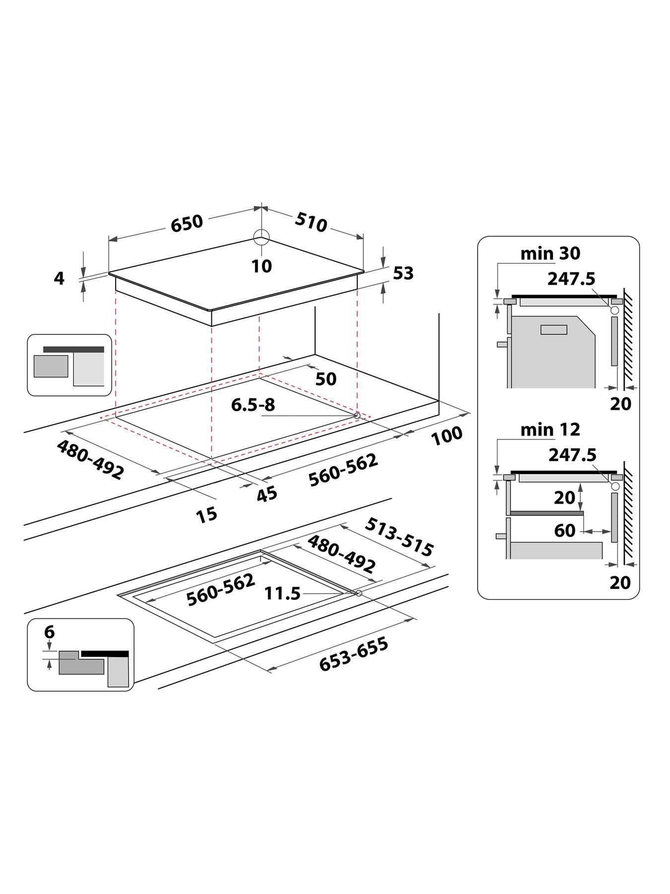 Image 6 of 7 of Hotpoint My Menu ACO654NE 65cm Induction Hob - Black