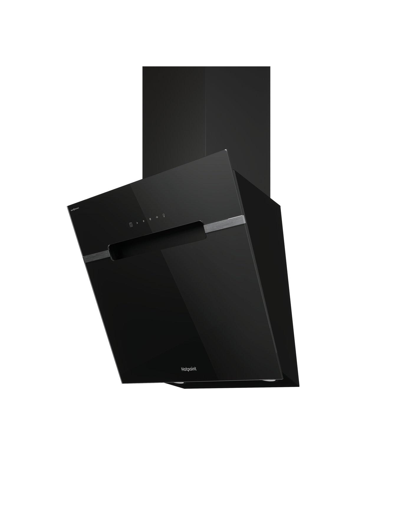  image of hotpoint-dropprotect-phvs61fltdpk-60cm-cooker-hood-black