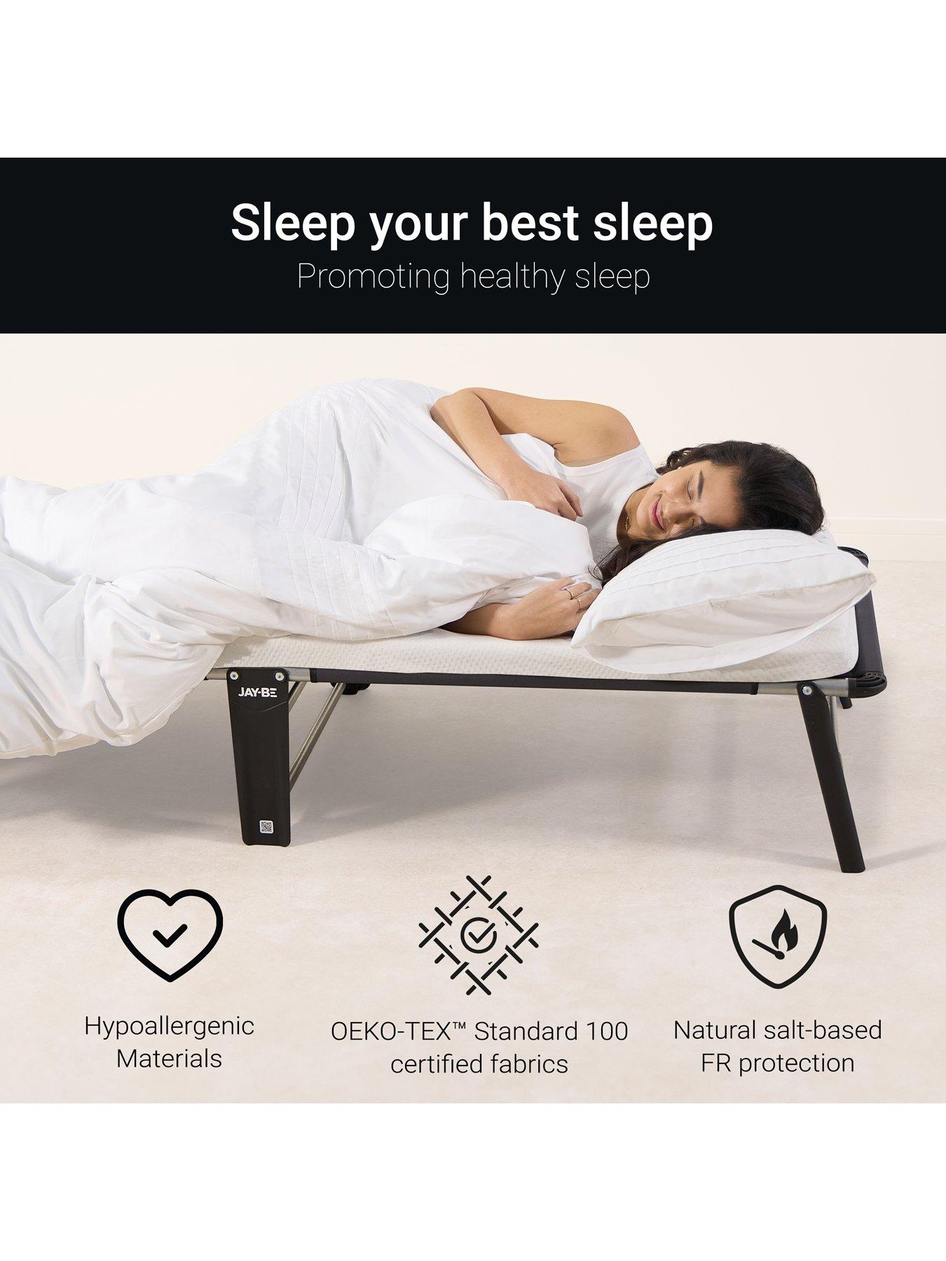  image of jaybe-ce70-compact-folding-bed-with-e-fibre-mattress-single