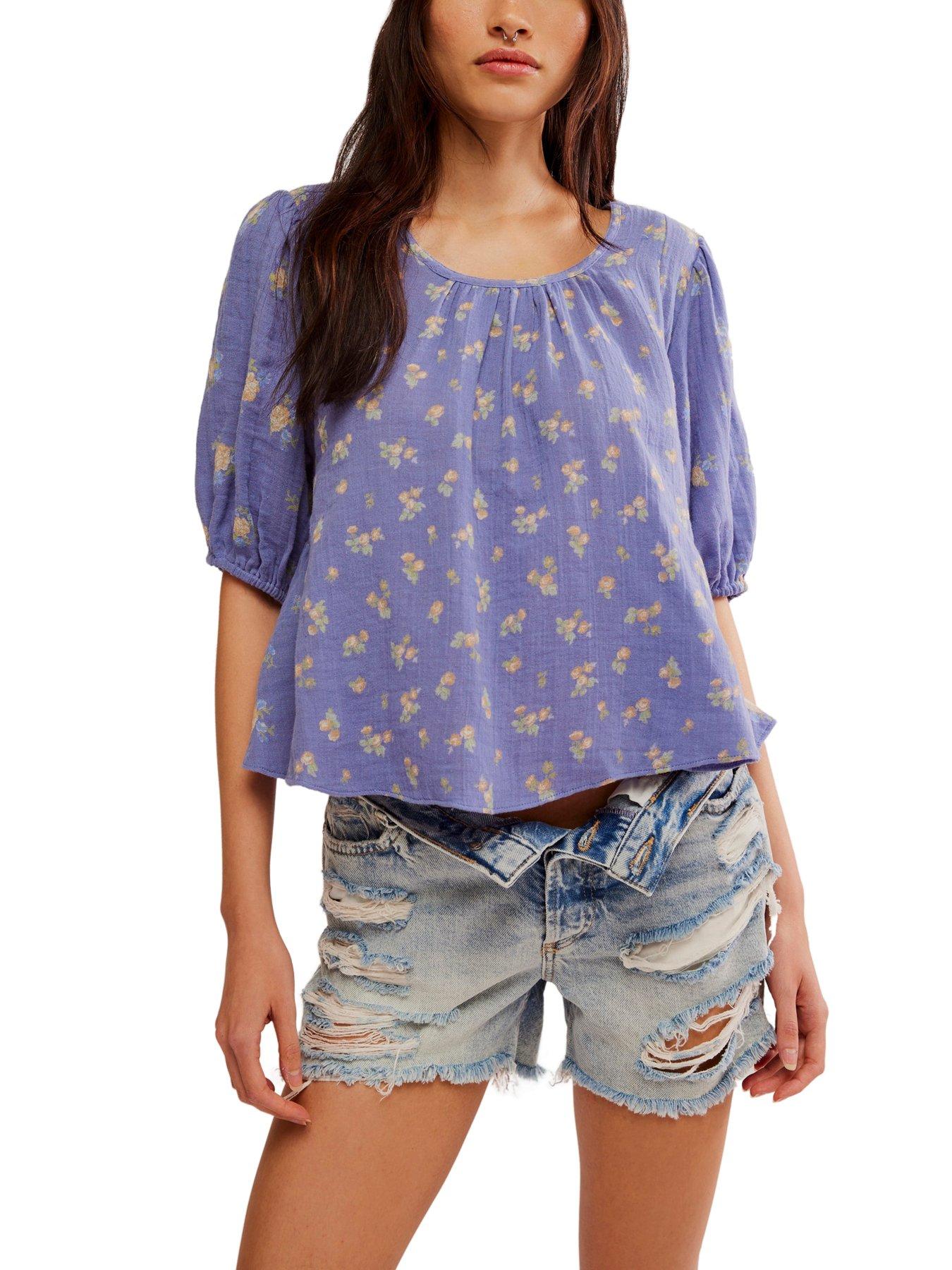 undefined Chloe Printed Top - Blue