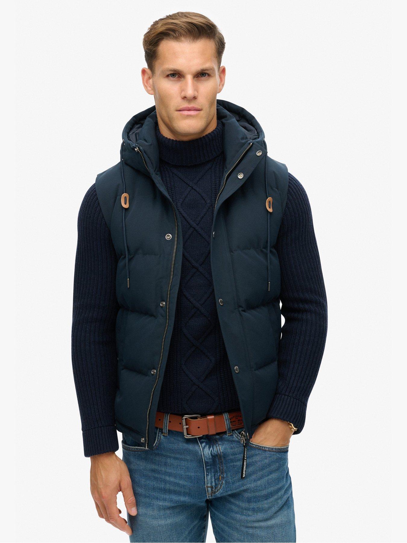 undefined Everest Hooded Padded Gilet - Navy