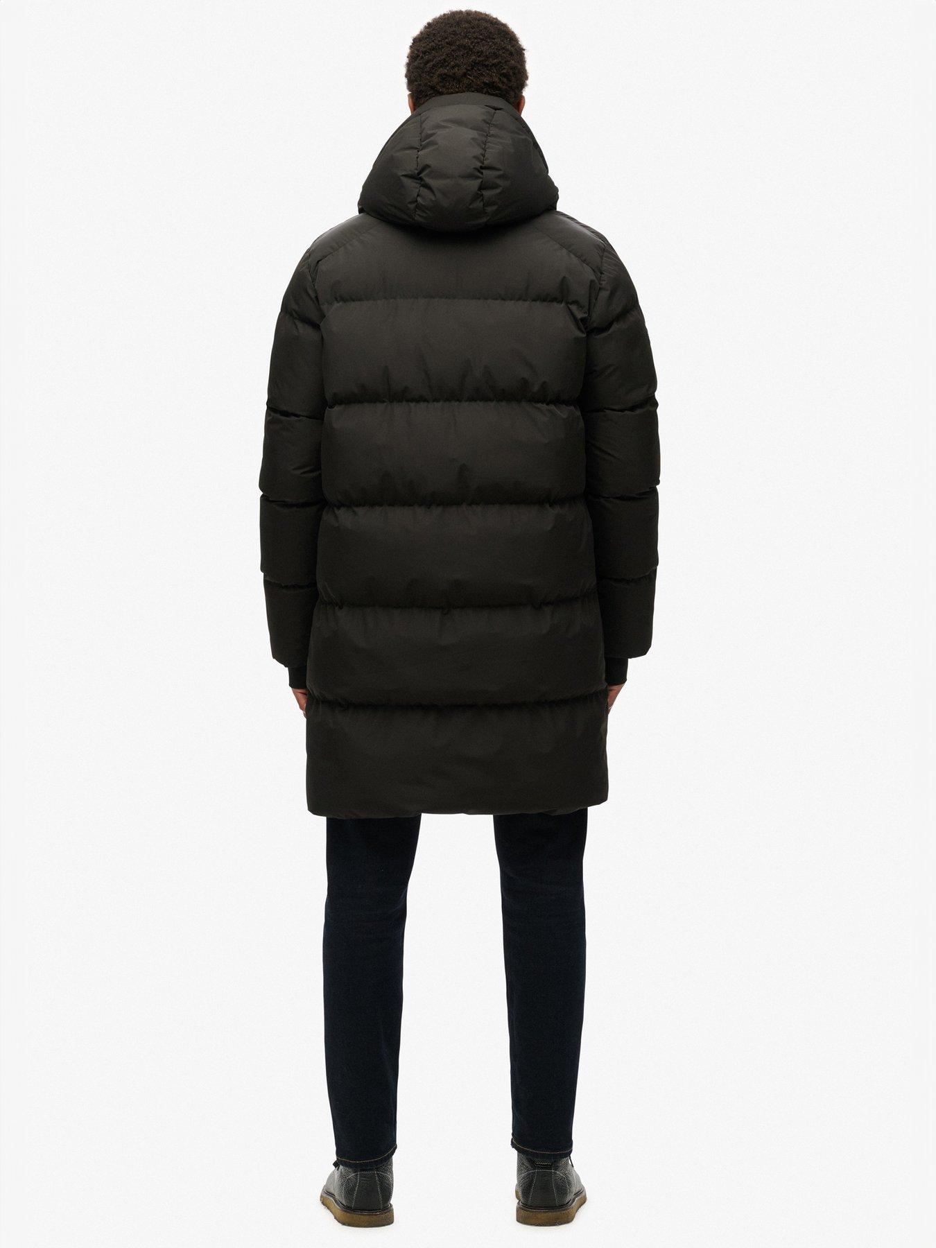  image of superdry-sports-hooded-padded-longline-coat-black