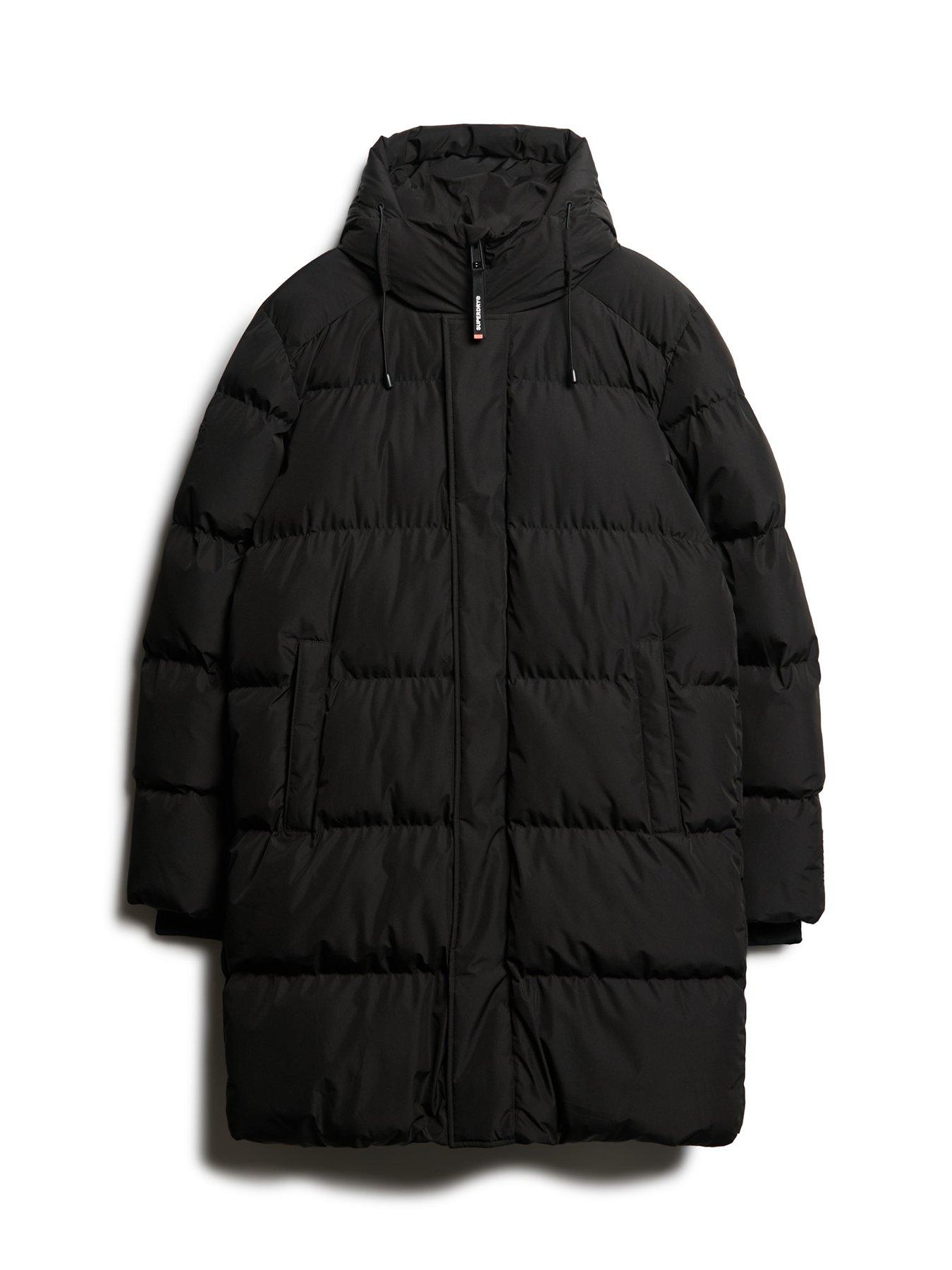  image of superdry-sports-hooded-padded-longline-coat-black