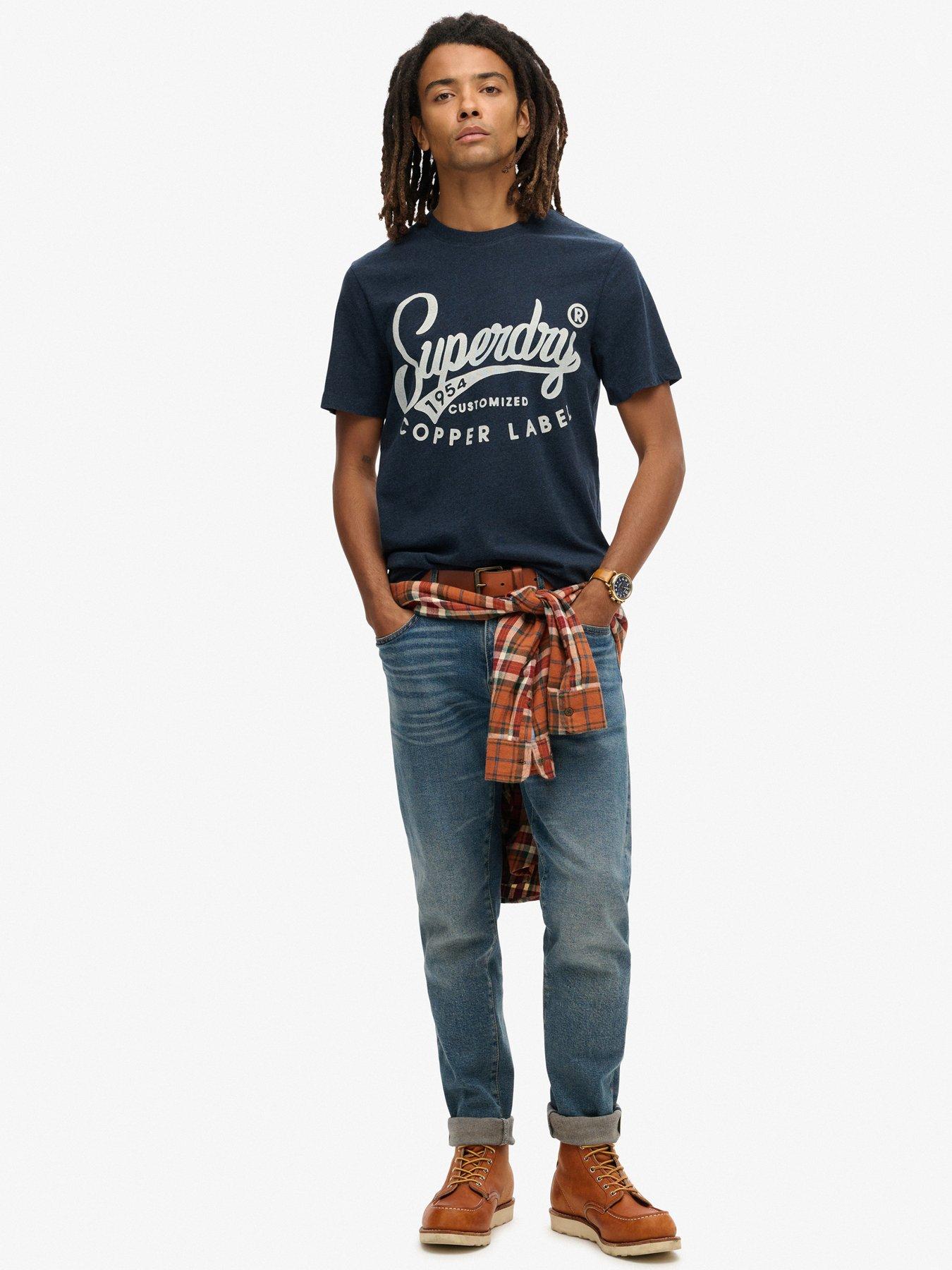  image of superdry-copper-label-workwear-regular-fit-t-shirt-dark-blue