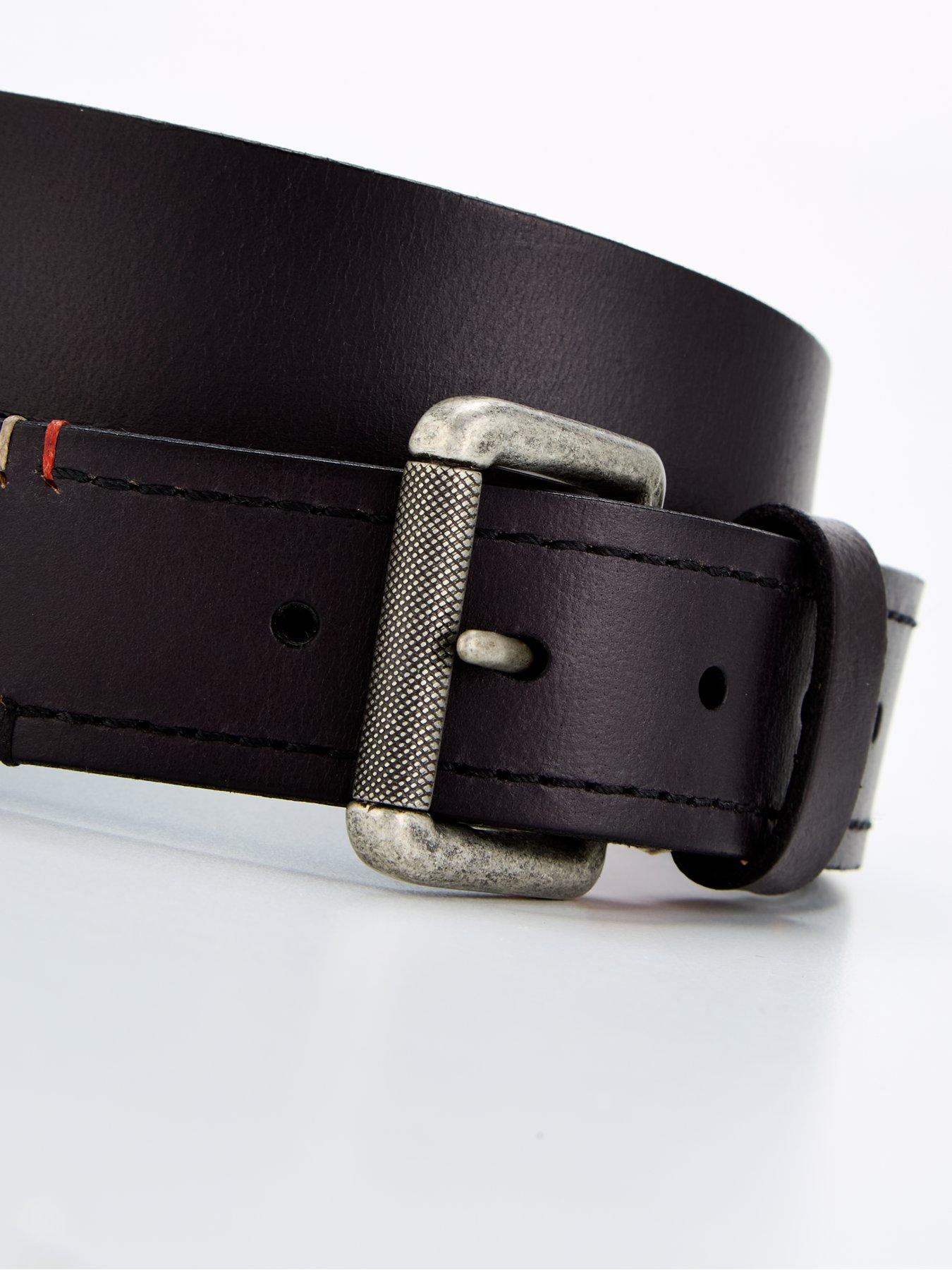 Image 2 of 4 of Superdry Badgeman Leather Belt - Black