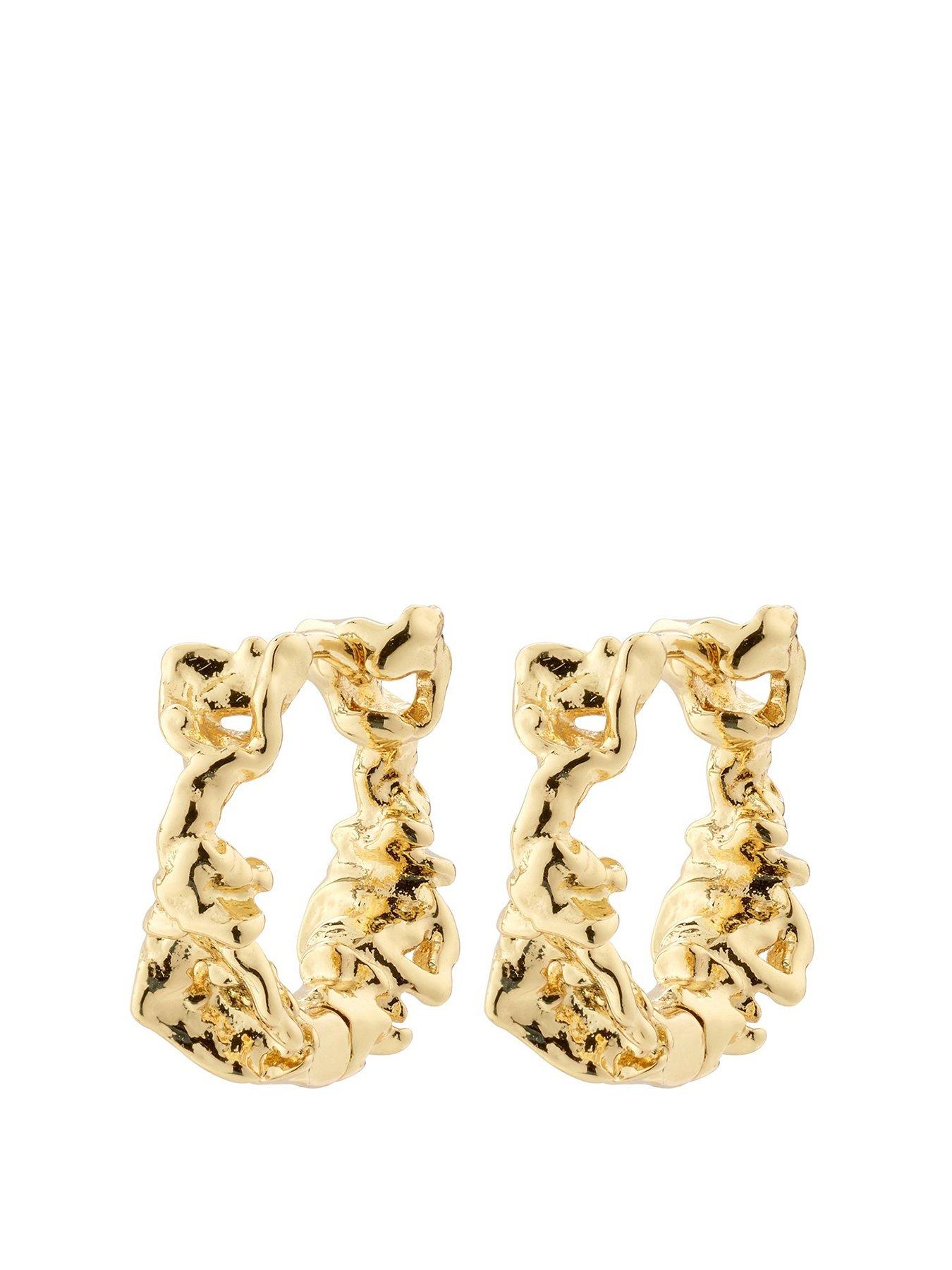 undefined TRUST hoop earrings gold-plated