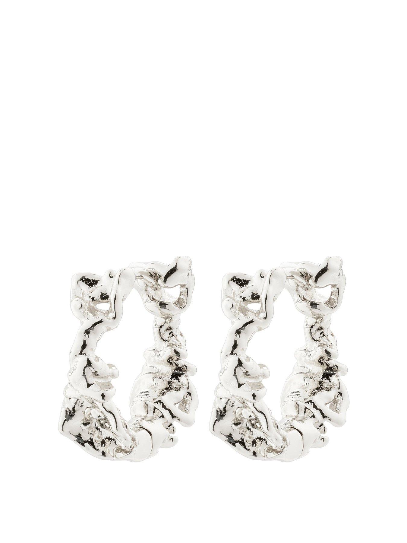 undefined TRUST hoop earrings silver-plated
