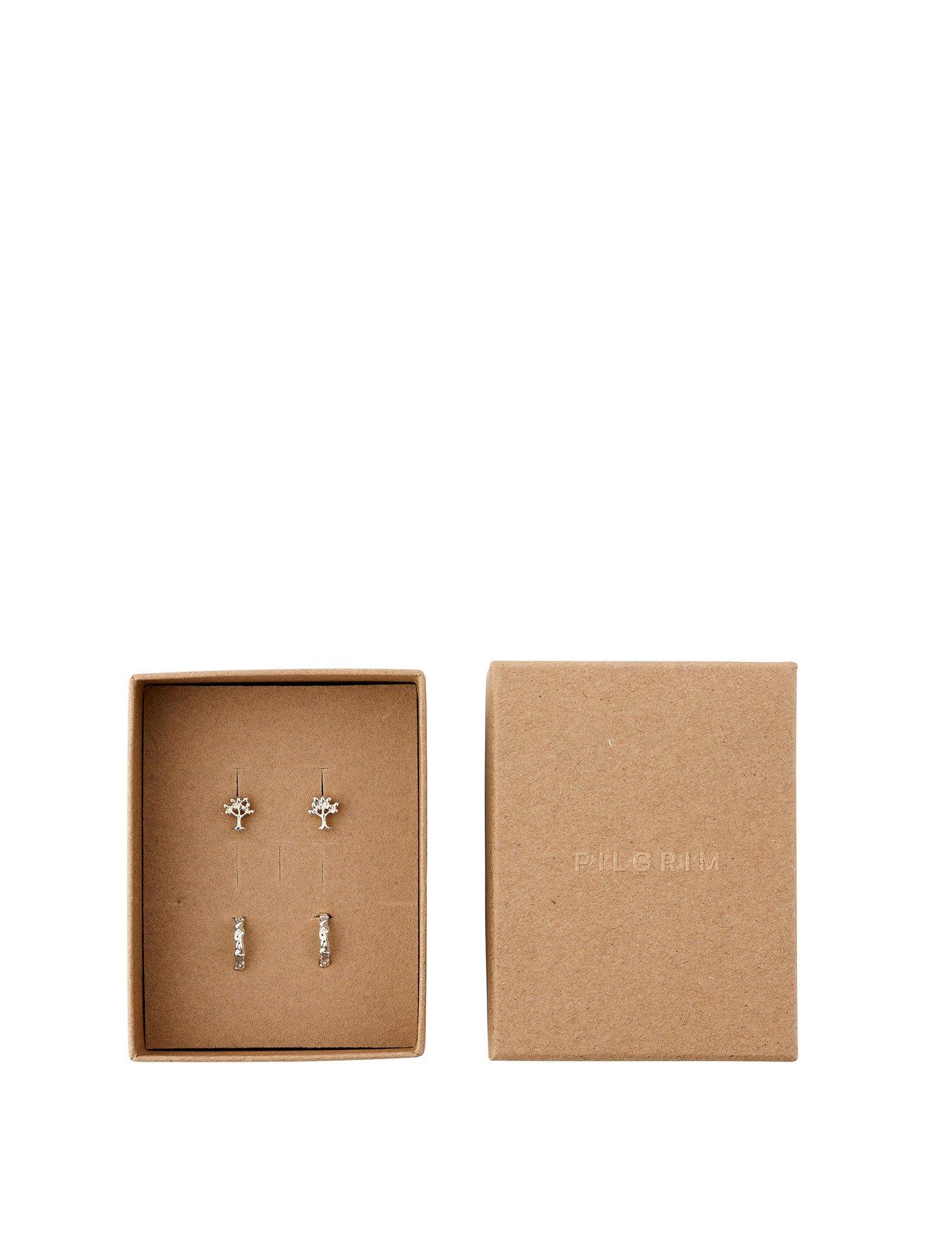 undefined PIPER gift set, earrings 2-in-1 set, silver-plated