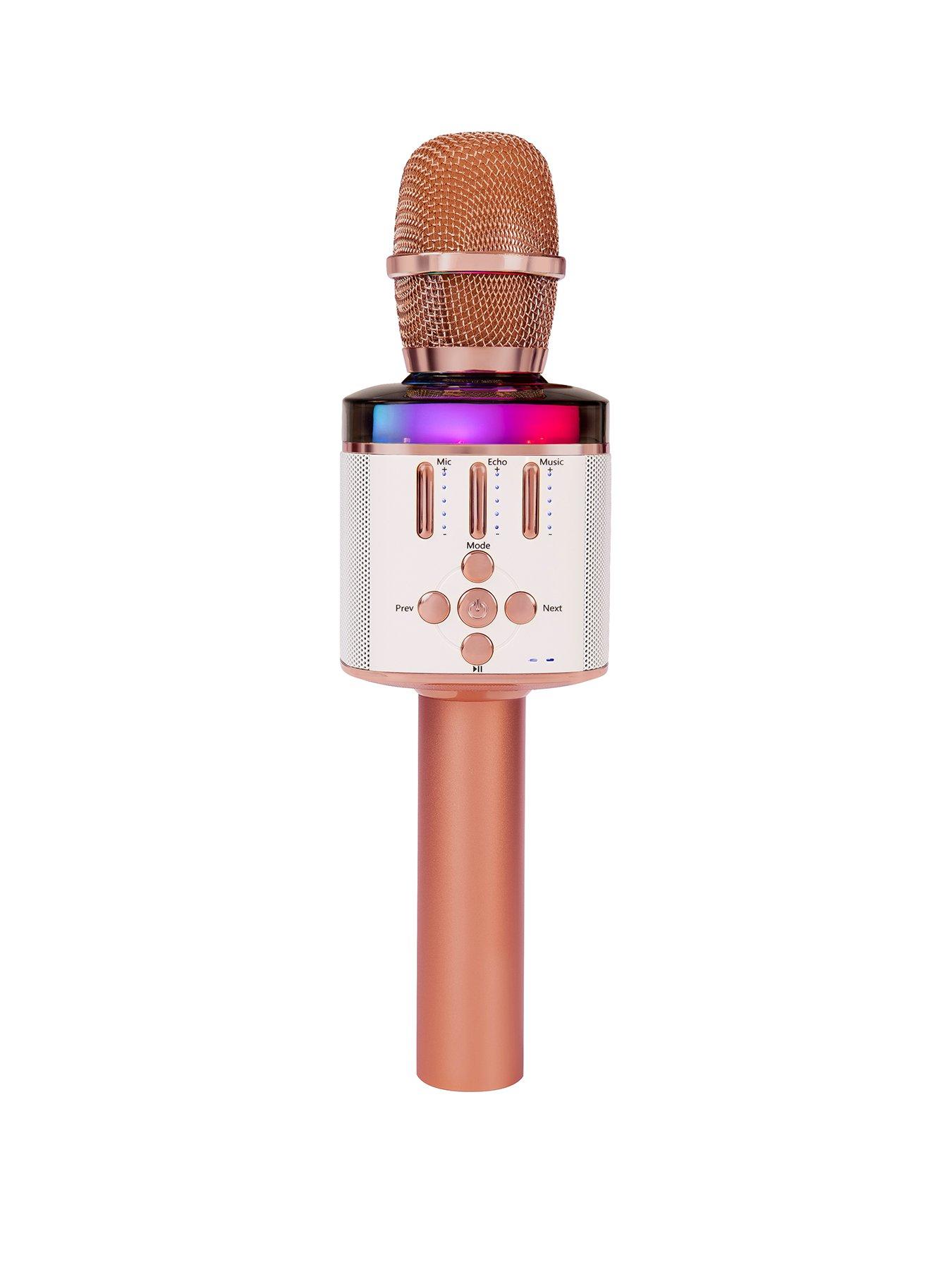 undefined Bluetooth Wireless Microphone with Speaker and Lights ~ Rose Gold