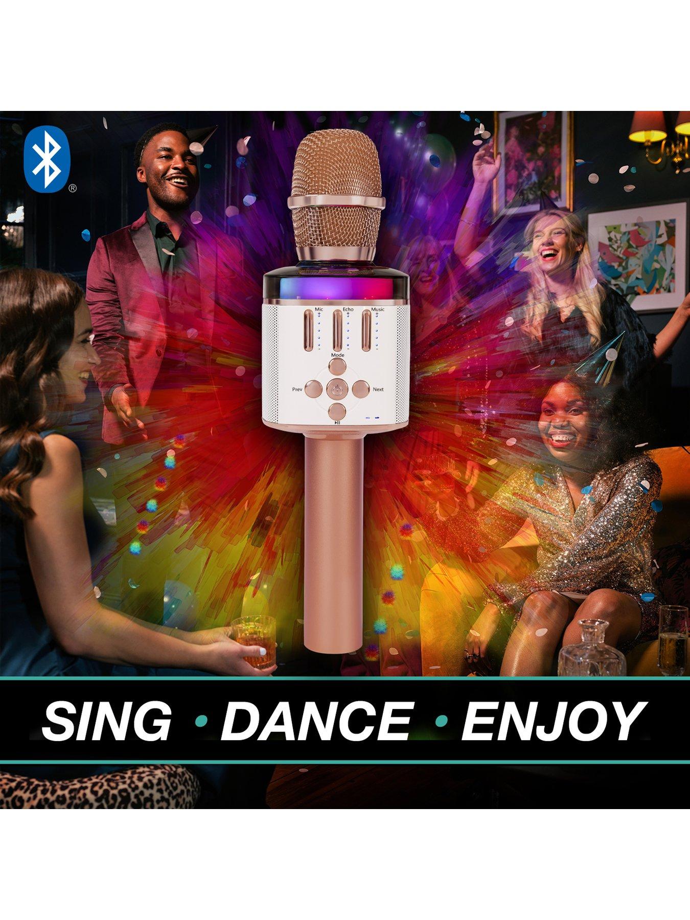 Easy Karaoke Bluetooth Wireless Microphone with Speaker and Lights ...