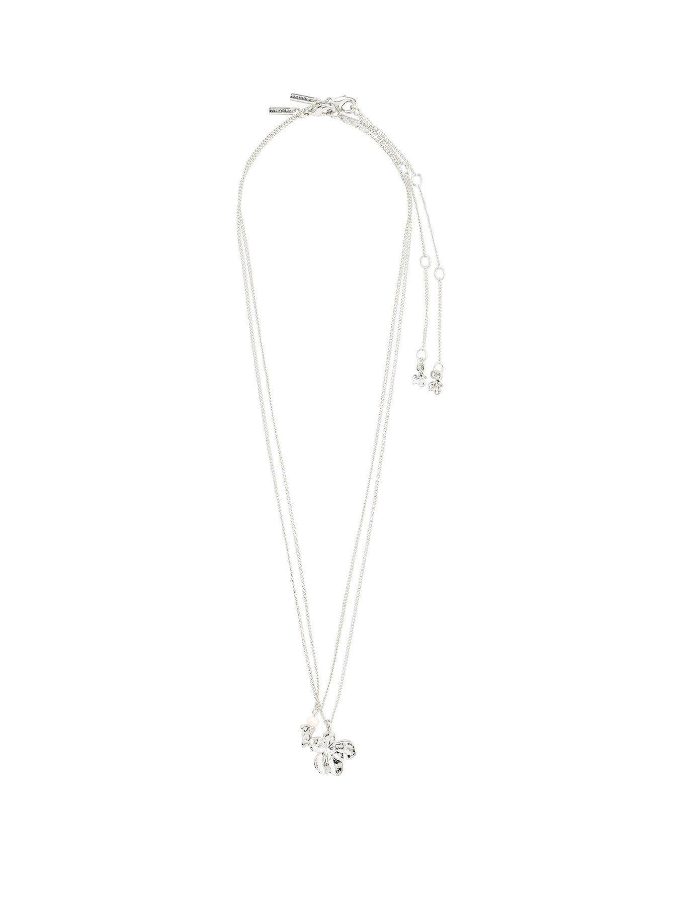 undefined ZHURI necklace 2-in-1 set silver-plated