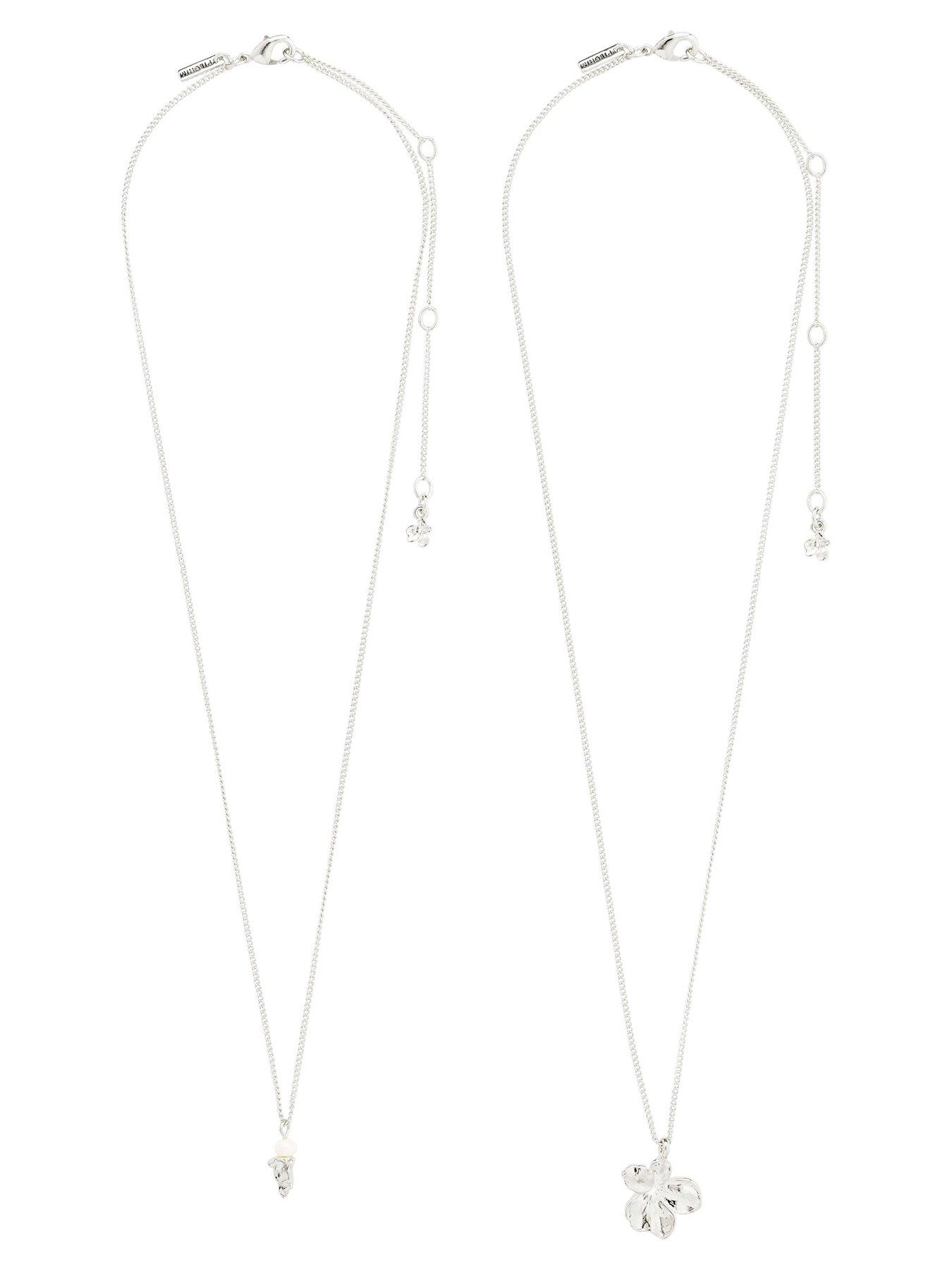 Image 4 of 6 of Pilgrim ZHURI&nbsp;necklace 2-in-1 set silver-plated