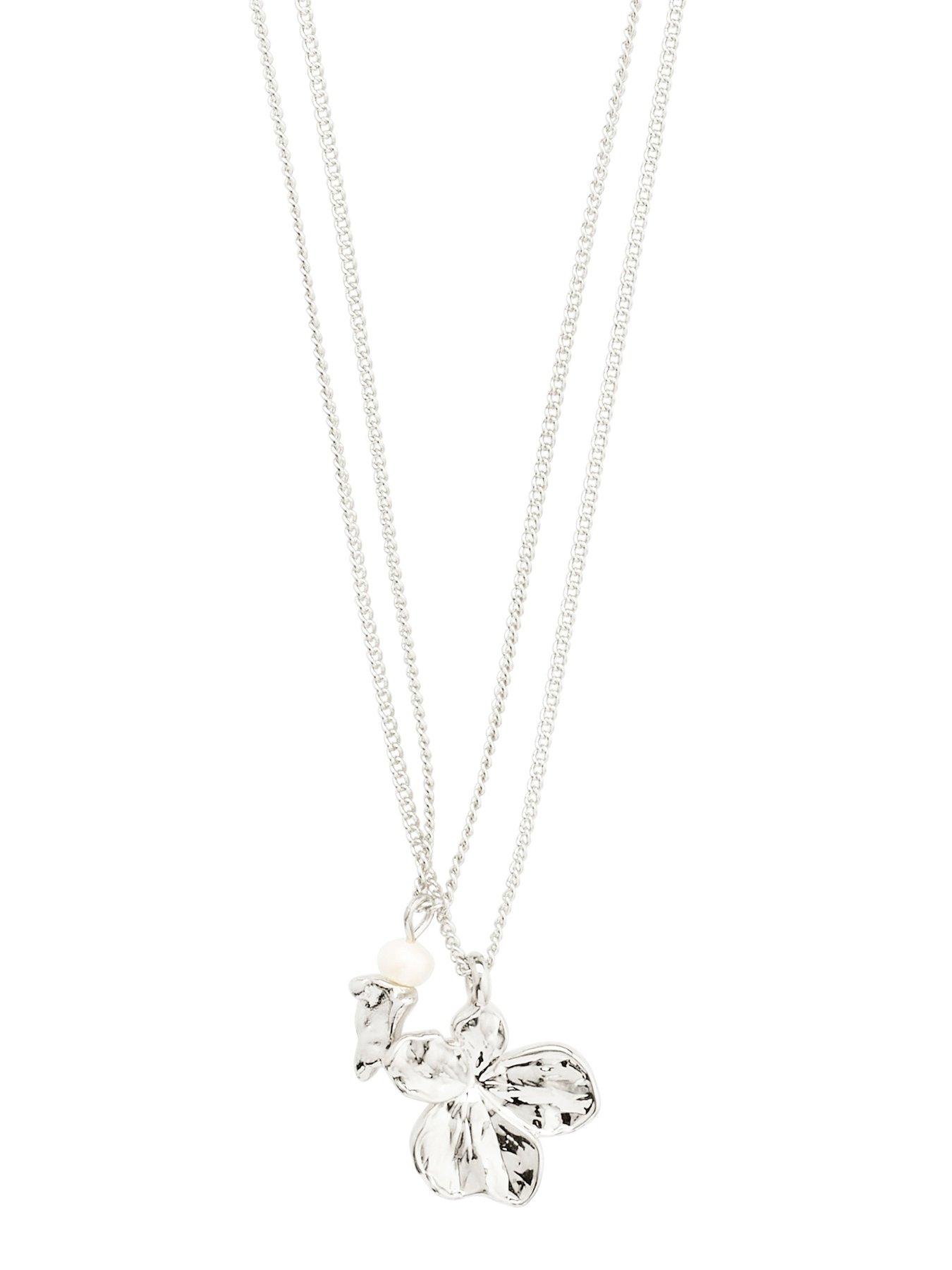 Image 6 of 6 of Pilgrim ZHURI&nbsp;necklace 2-in-1 set silver-plated