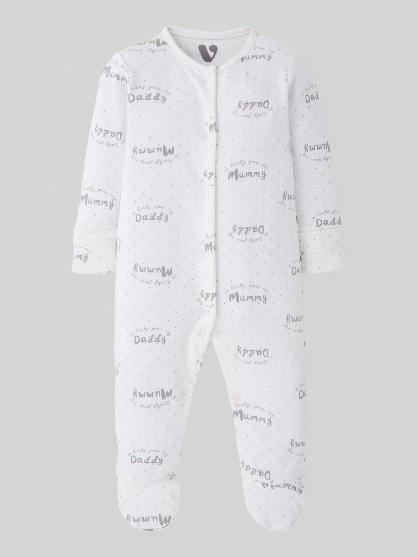  image of mini-v-by-very-baby-unisex-3-pack-mummy-and-daddy-sleepsuits-multi