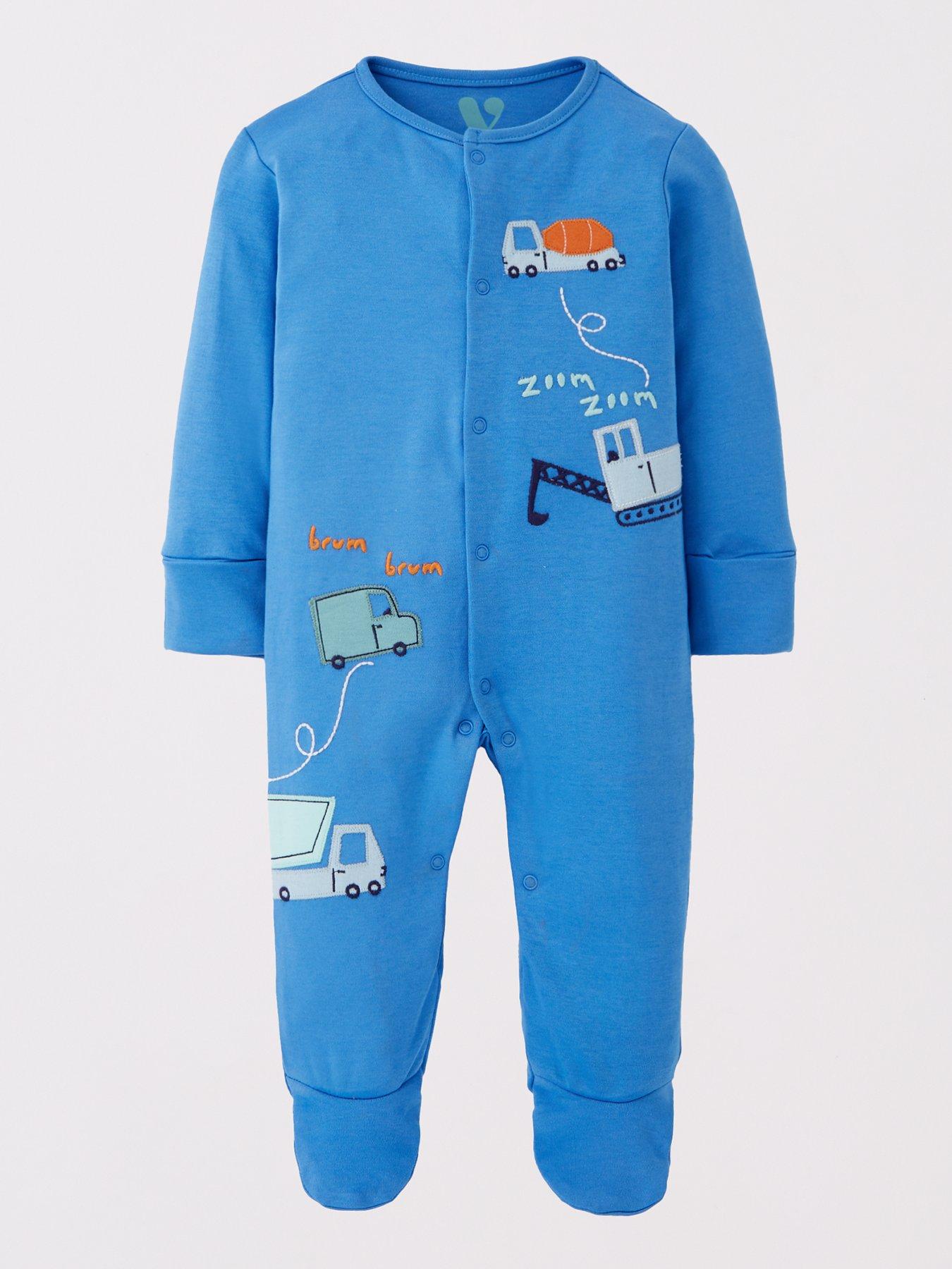  image of mini-v-by-very-baby-boy-3-pack-transport-sleepsuits-multi