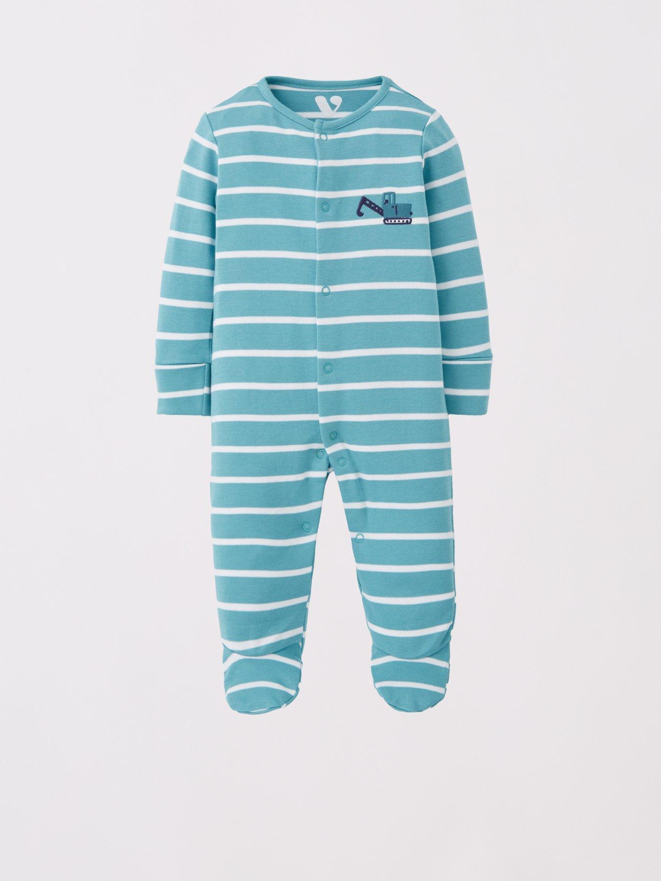  image of mini-v-by-very-baby-boy-3-pack-transport-sleepsuits-multi