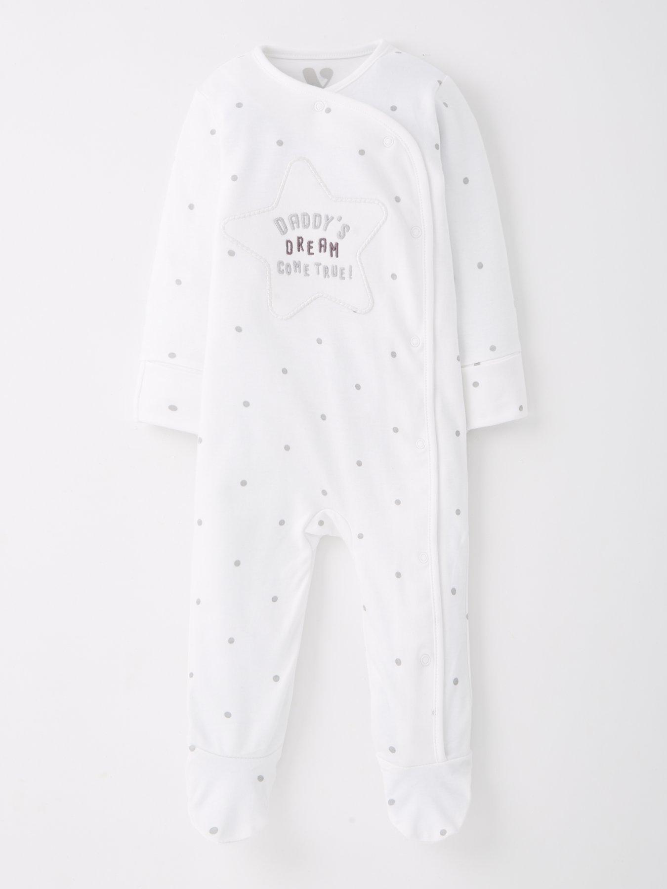 mini-v-by-very-baby-unisex-daddys-little-dream-sleepsuit-white