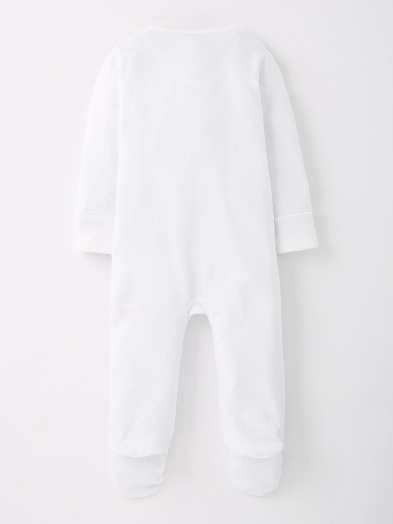  image of mini-v-by-very-baby-unisex-im-new-here-sleepsuit-white