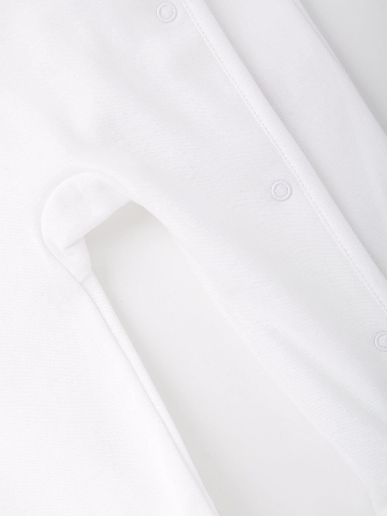  image of mini-v-by-very-baby-unisex-im-new-here-sleepsuit-white