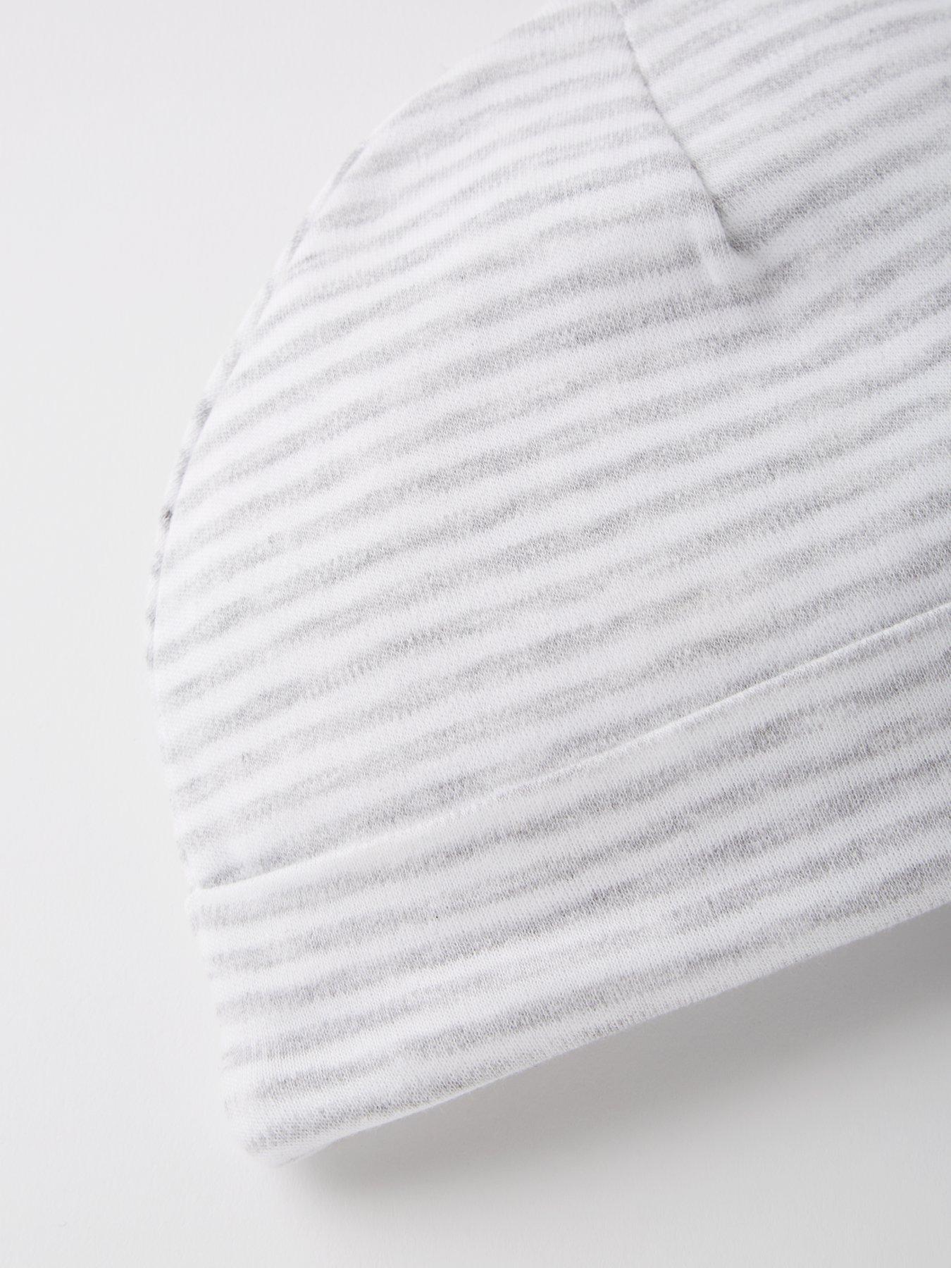 Image 4 of 5 of The Very Collection Baby Unisex 2 Pack Hat And Scratch Mitten Set - White
