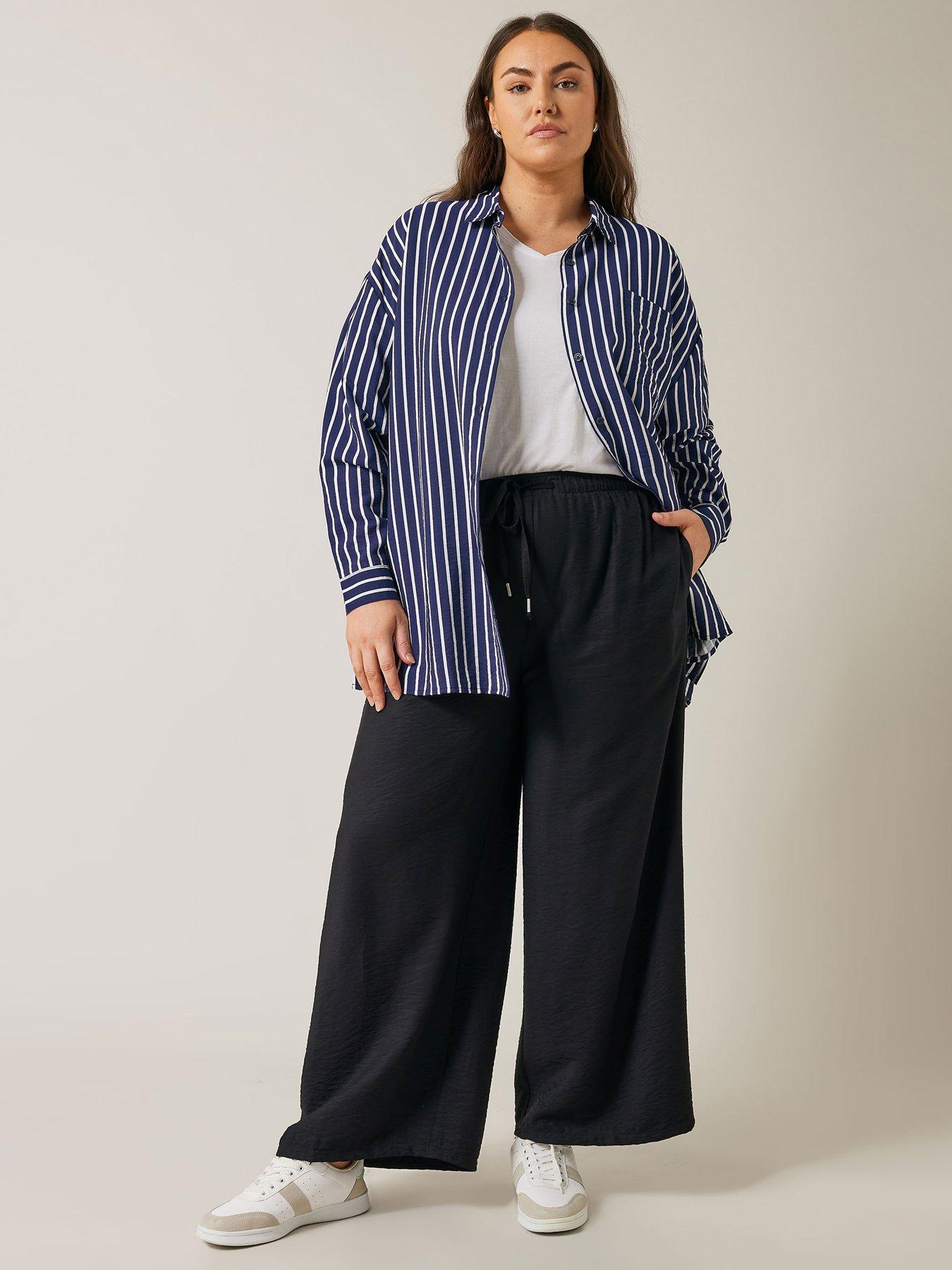  image of evans-stripe-girlfriend-shirt-navy