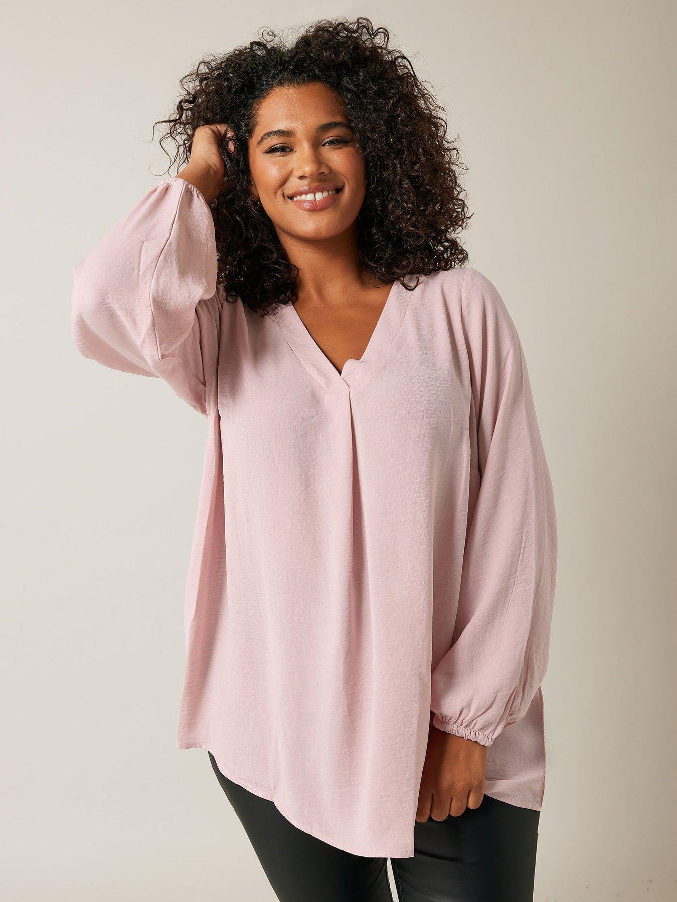 undefined Pleat Front Top - Pink