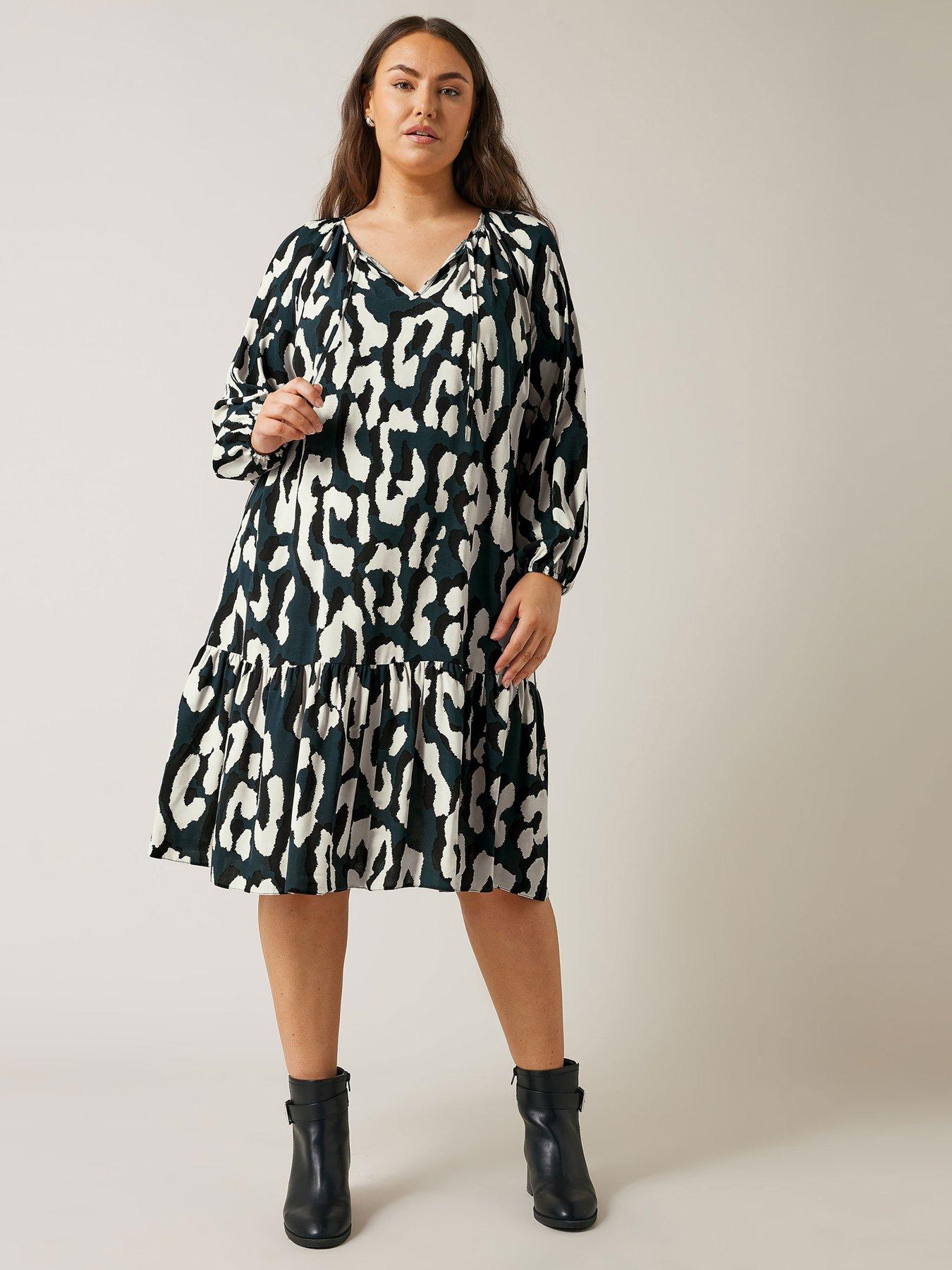 undefined Abstract Animal Print Mini Dress