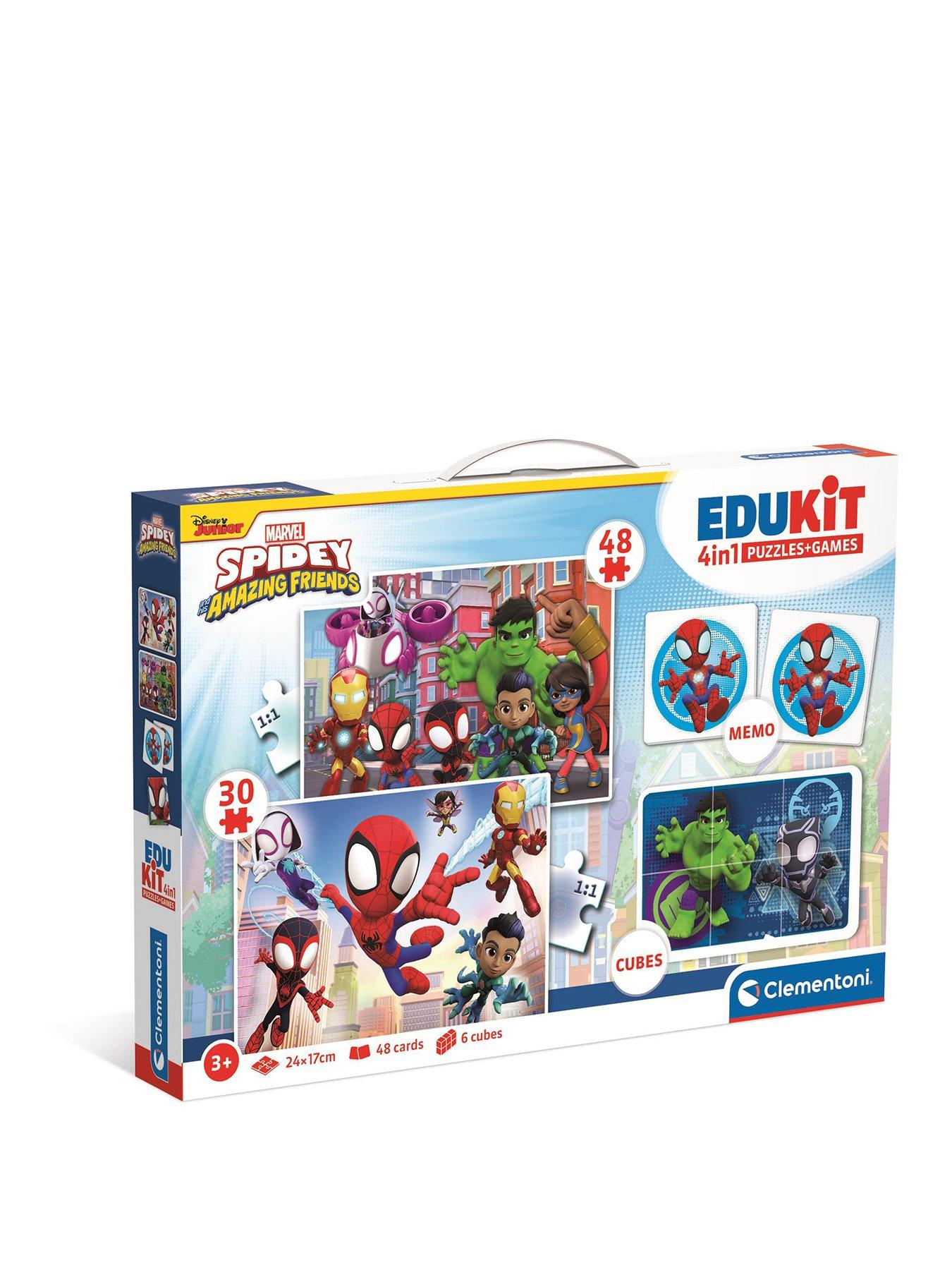 Clementoni Spidey  &  His Amazing Friends Edukit 4-in-1 Jigsaw Puzzles and Games Set