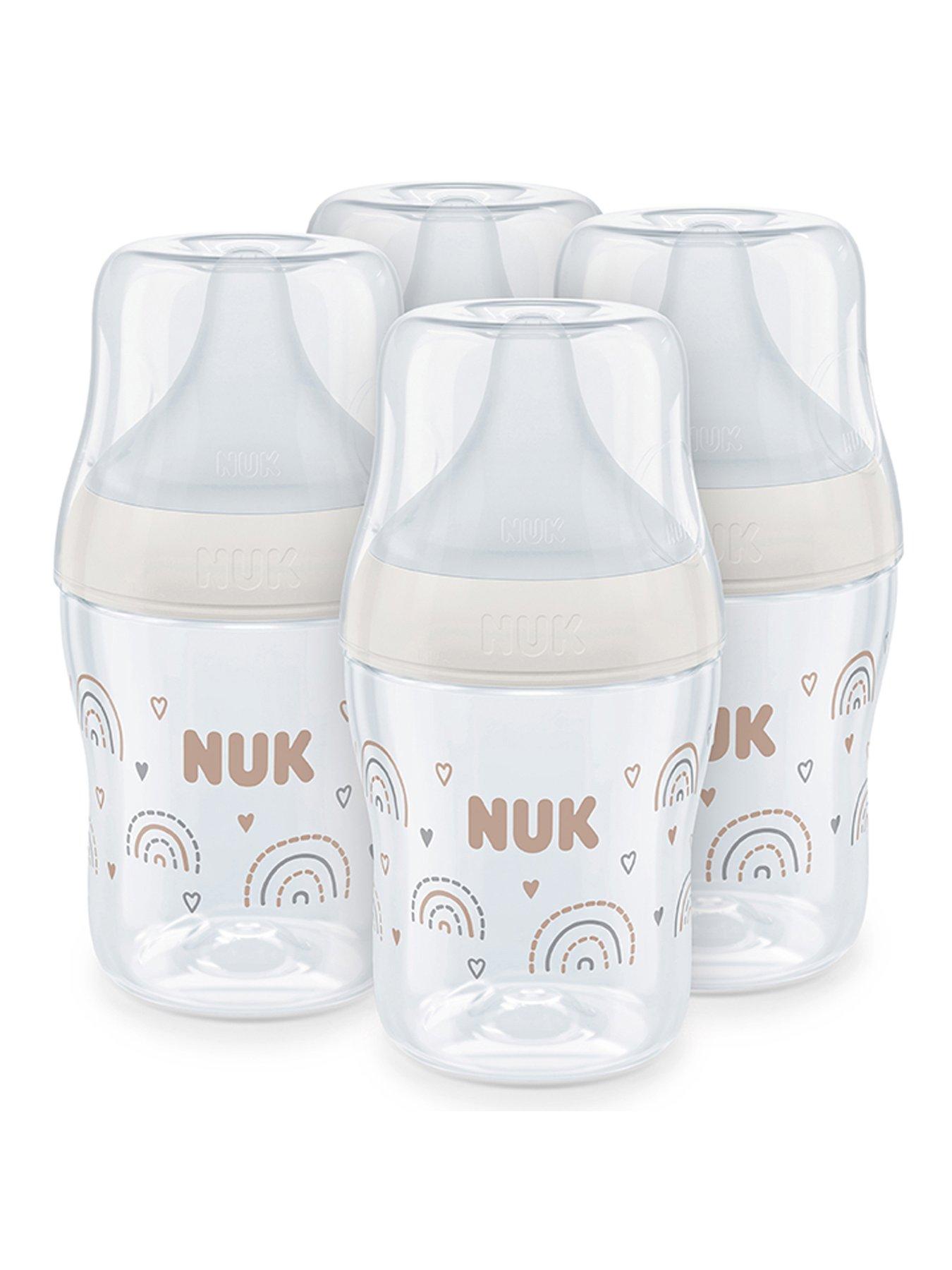 Nuk PERFECT MATCH TEMPERATURE CONTROL BOTTLE x4 150ml RAINBOW