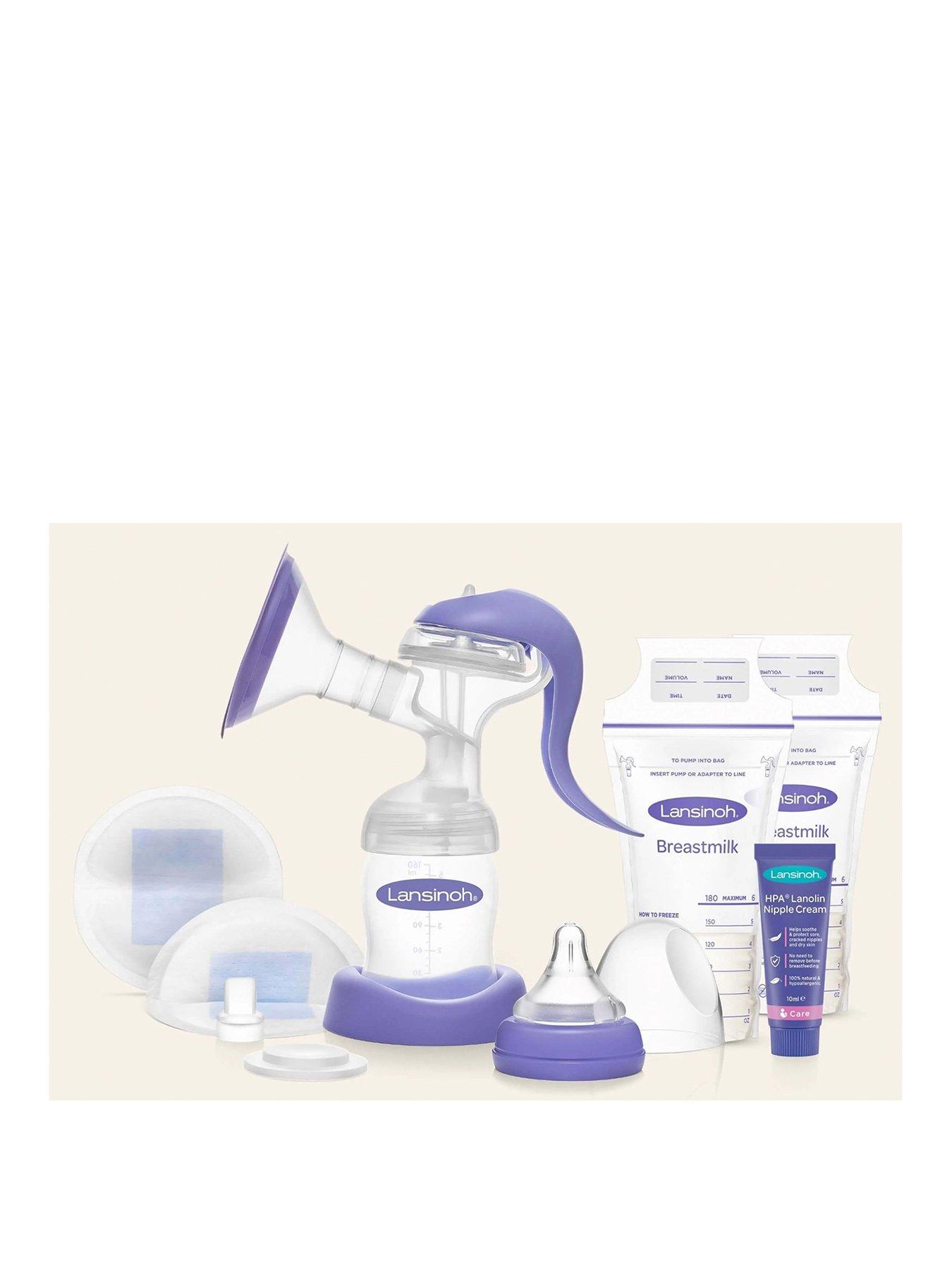 lansinoh-manual-breast-pump-set-1x-hpa-lanolin-nipple-cream-10ml-1x-disposable-nursing-pads-x24-1x-breastmilk-storage-bags-x25-1x-breast-pump