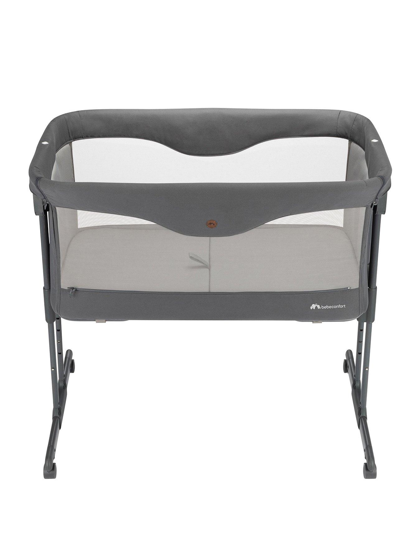  image of bebe-confort-amara-fast-fold-bedside-crib-tinted-graphite