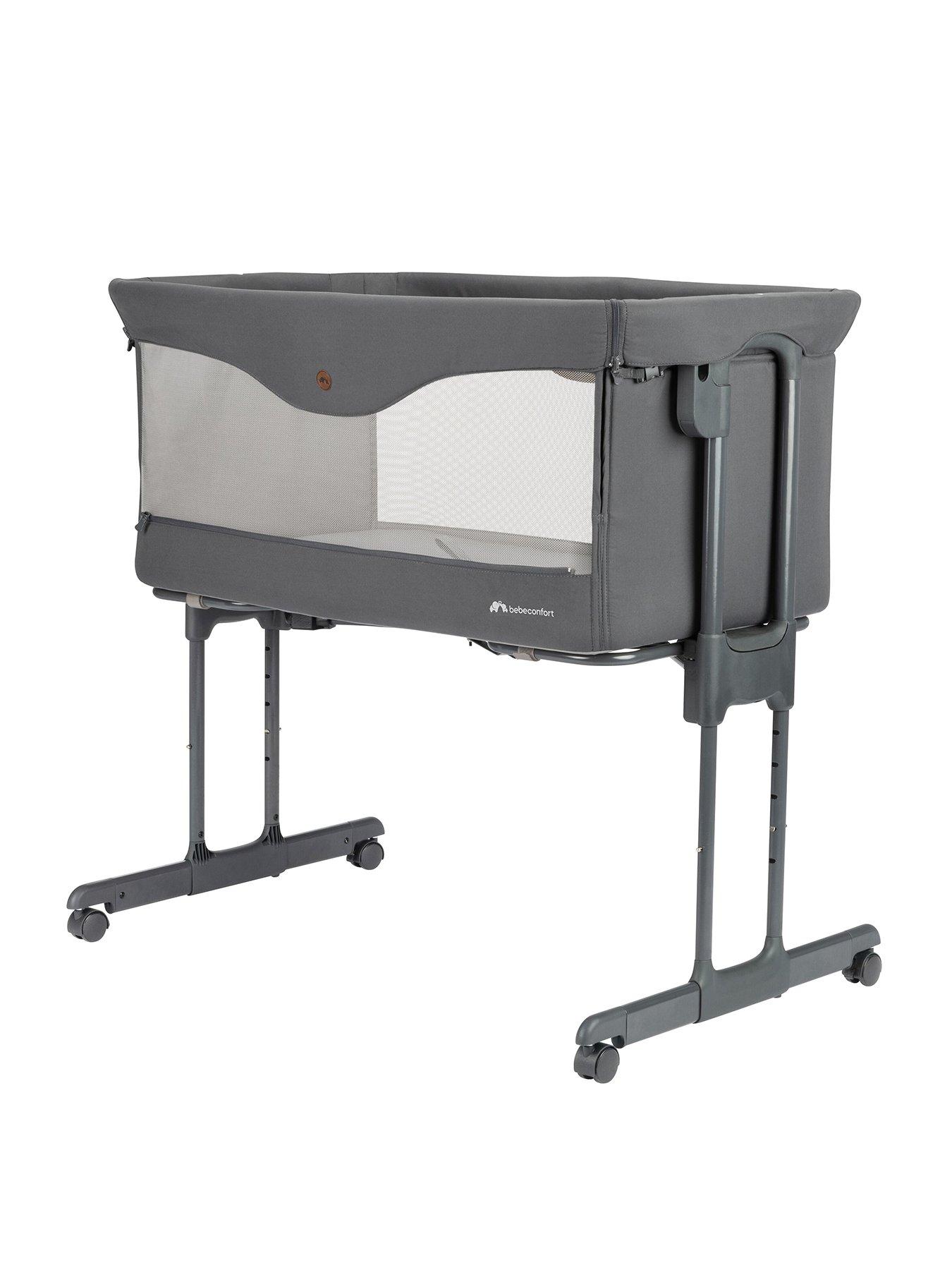  image of bebe-confort-amara-fast-fold-bedside-crib-tinted-graphite