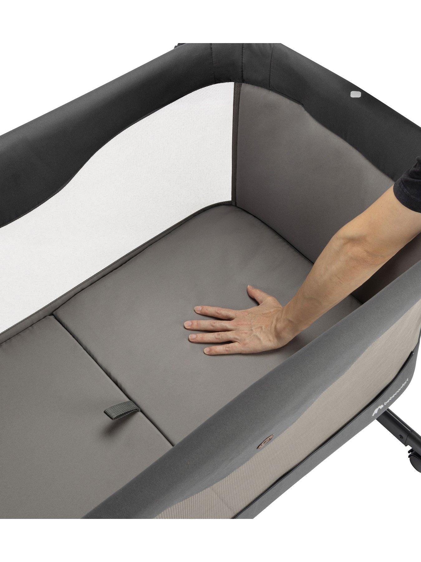  image of bebe-confort-amara-fast-fold-bedside-crib-tinted-graphite
