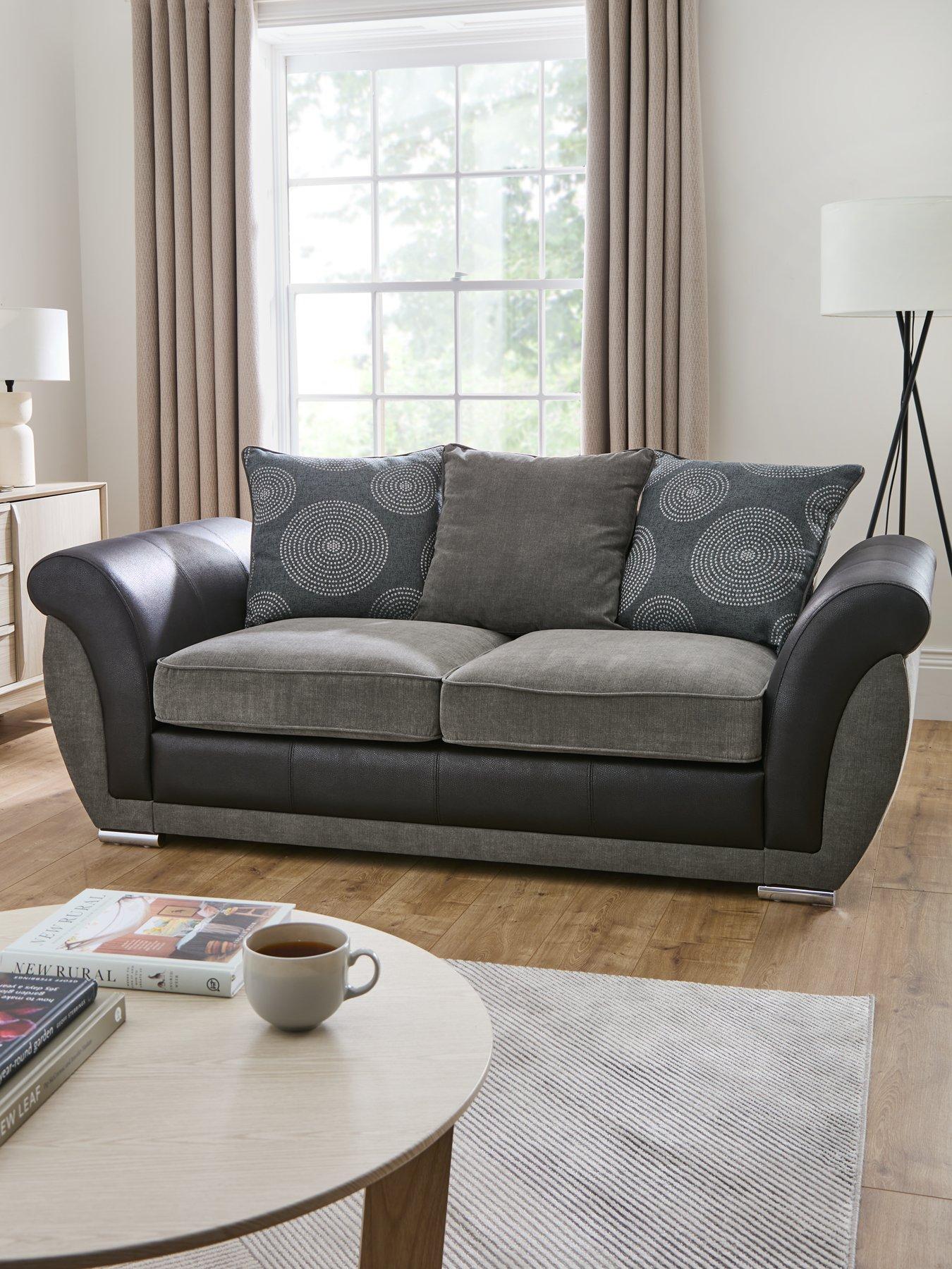 Very Home Danube Fabric/Faux Leather Sofa Bed - FSC® Certified