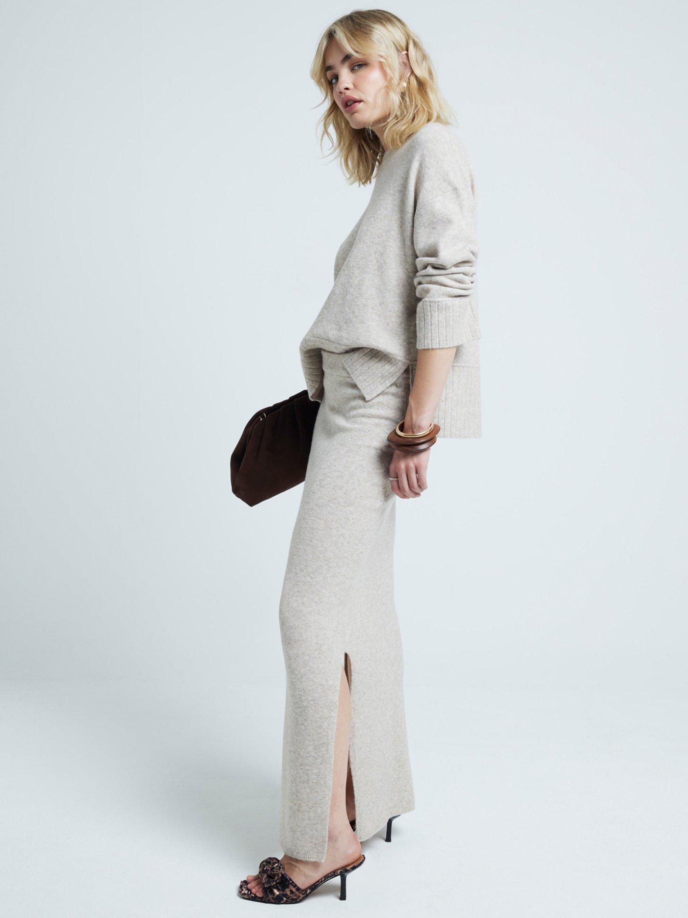 River Island Cropped Chunky Rib Jumper Beige littlewoods