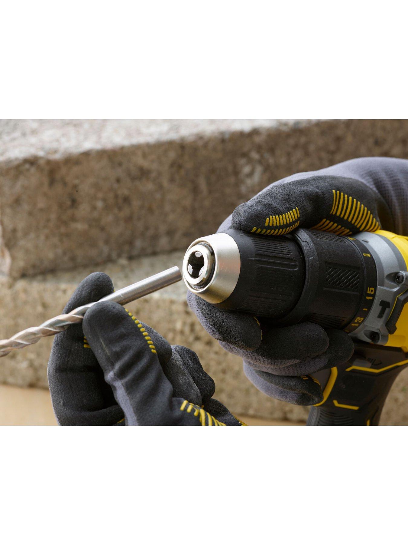  image of stanley-fatmax-stanley-fatmax-stanley-fatmax-18v-v20-cordless-brushless-hammer-drill-1-x-20ah-battery-100-accessories