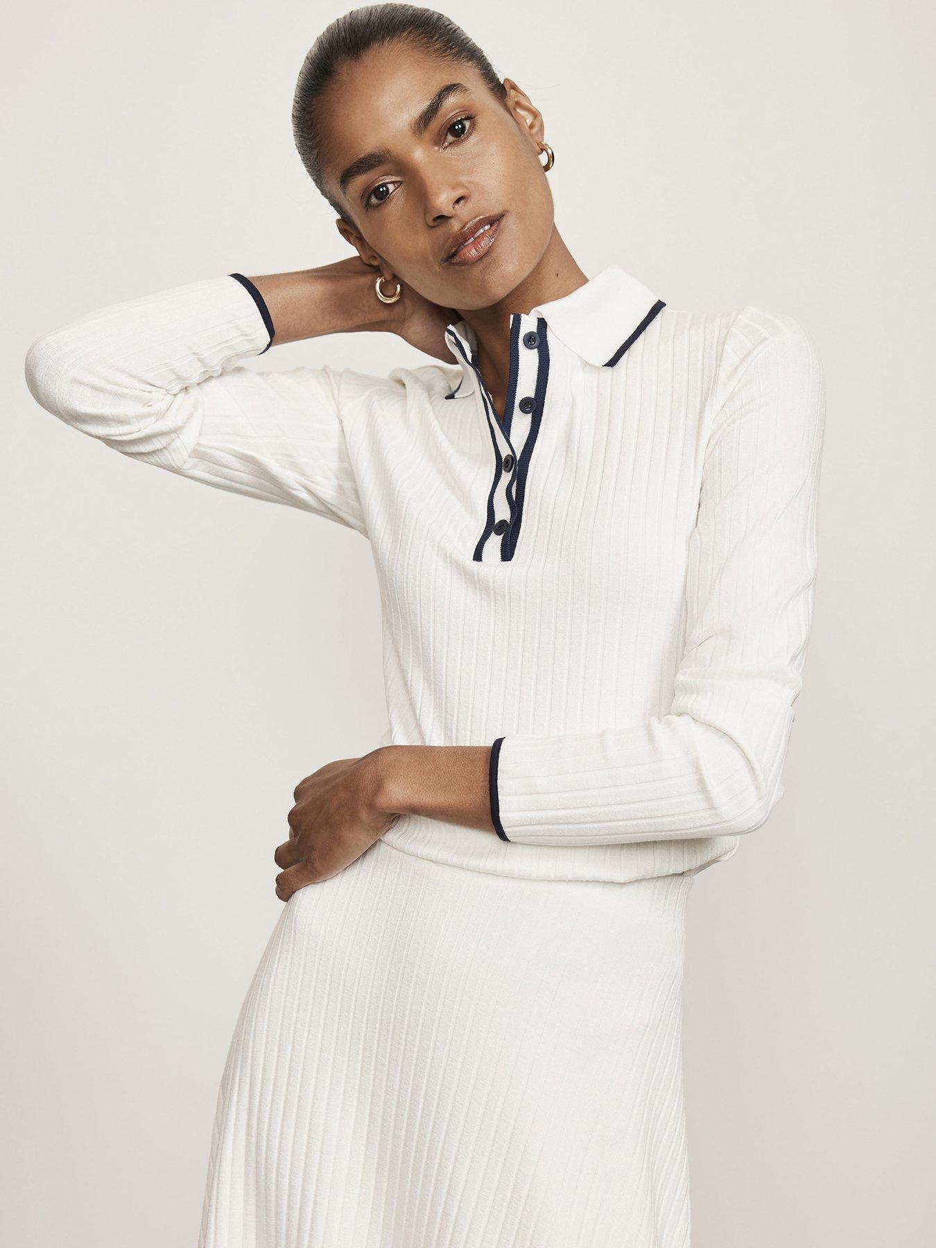 undefined White Contrast Tipped Shirt