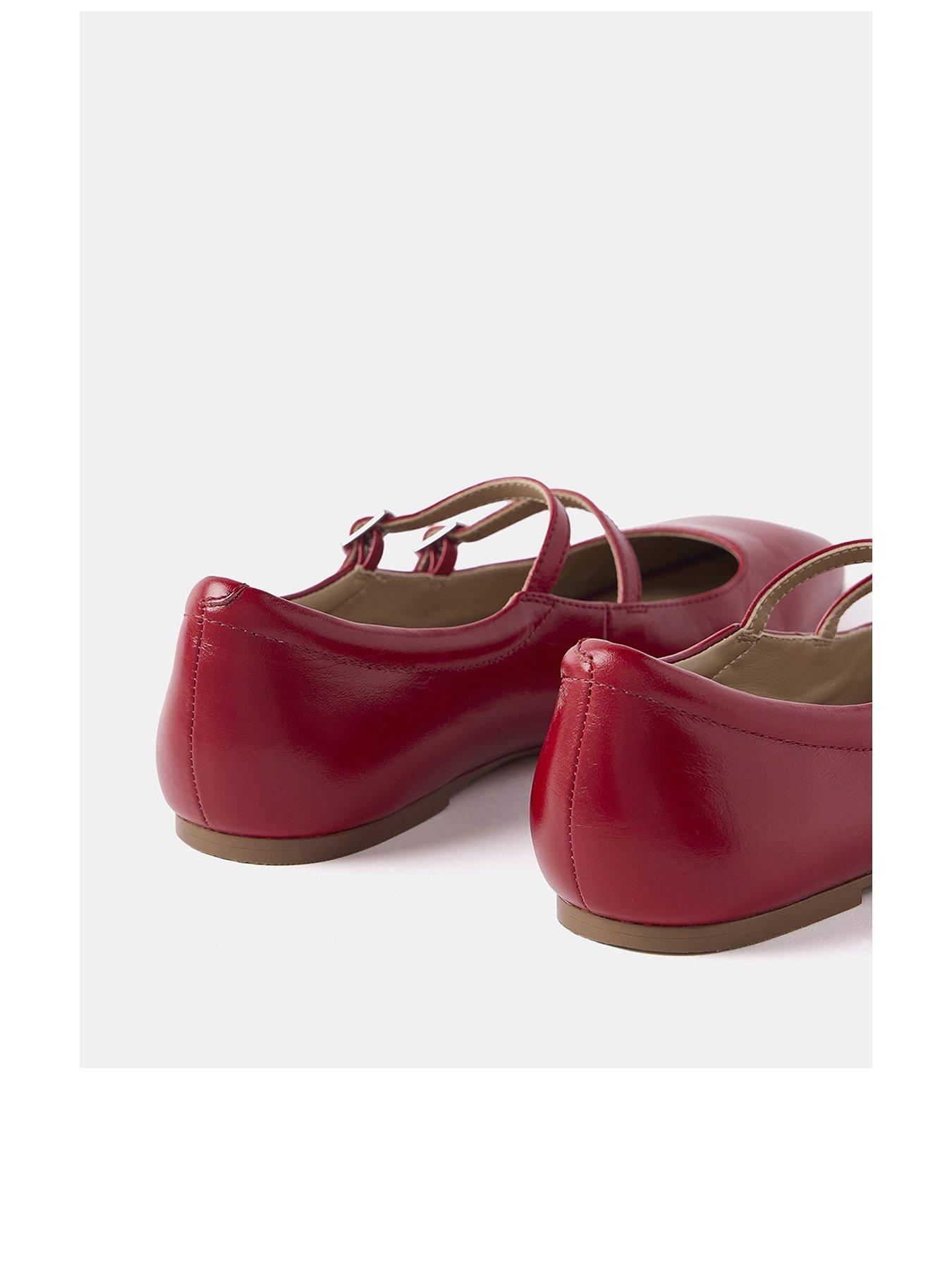  image of mint-velvet-mj-red-leather-ballet-pumps