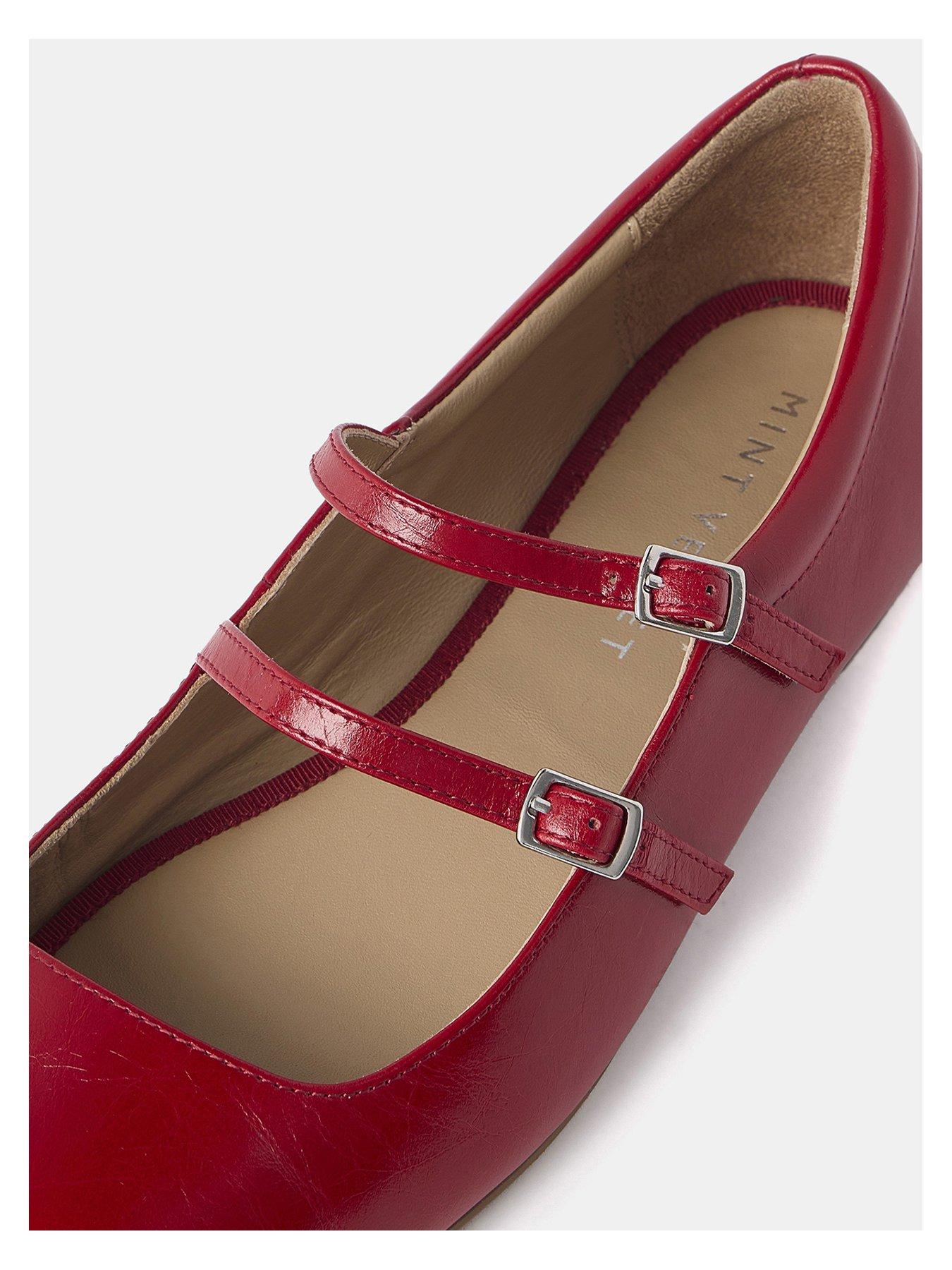  image of mint-velvet-mj-red-leather-ballet-pumps