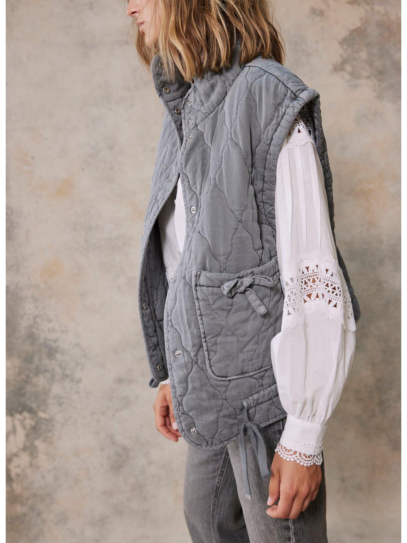 Grey Washed Quilted Gilet