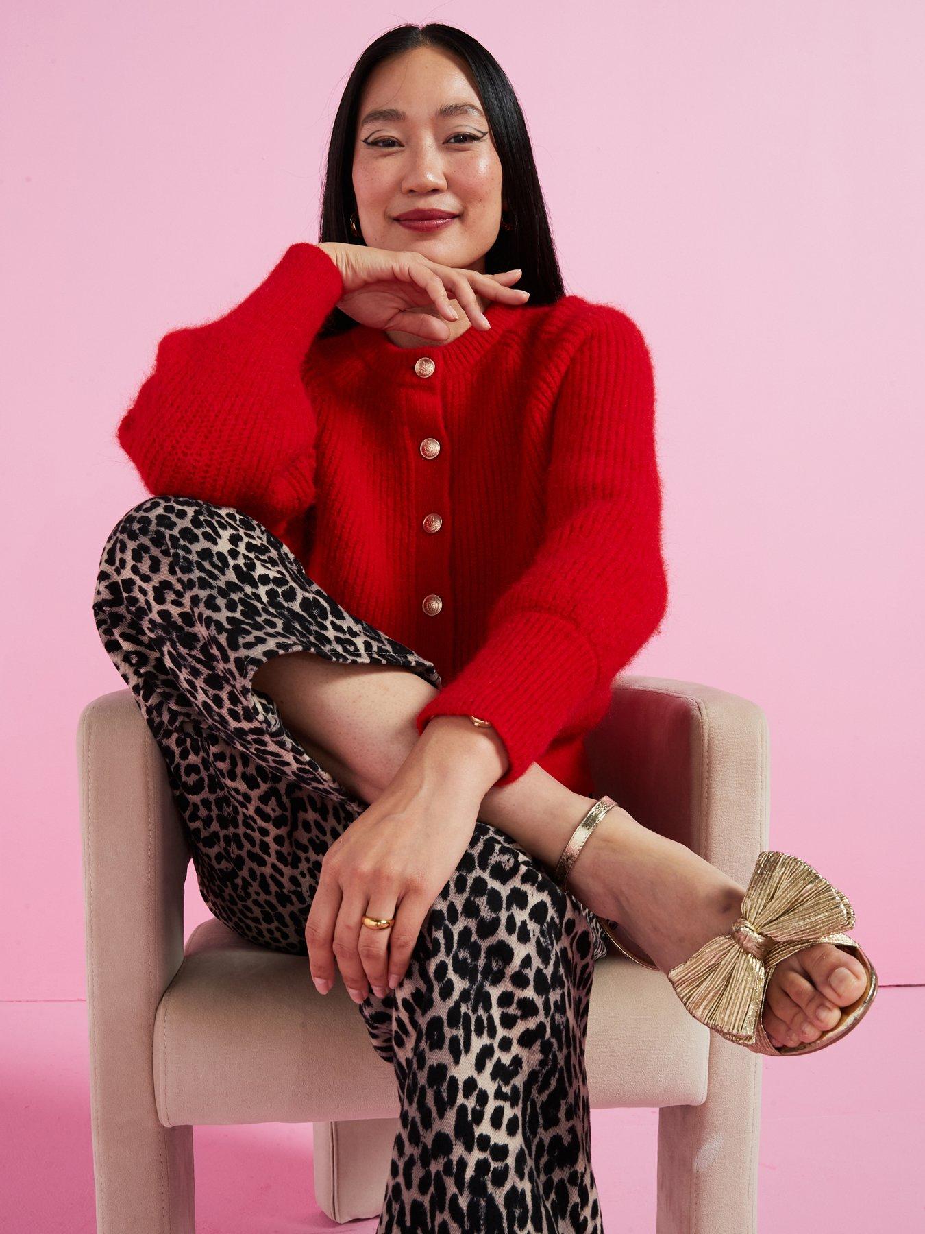  image of mint-velvet-knittednbspwool-blend-cardigan-red
