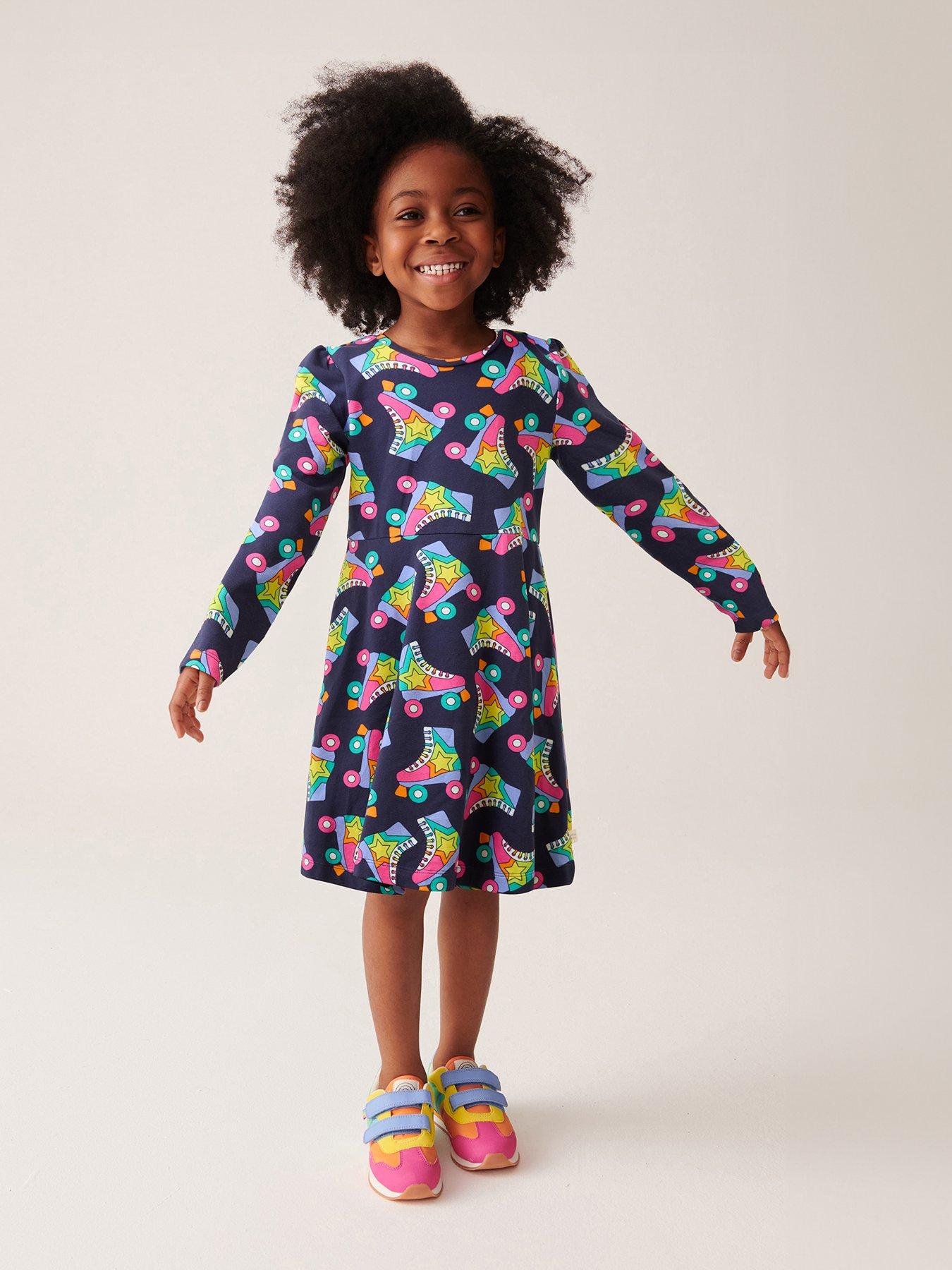 Image 1 of 5 of Little Bird Girls Roller Skater Sweat Dress - Navy
