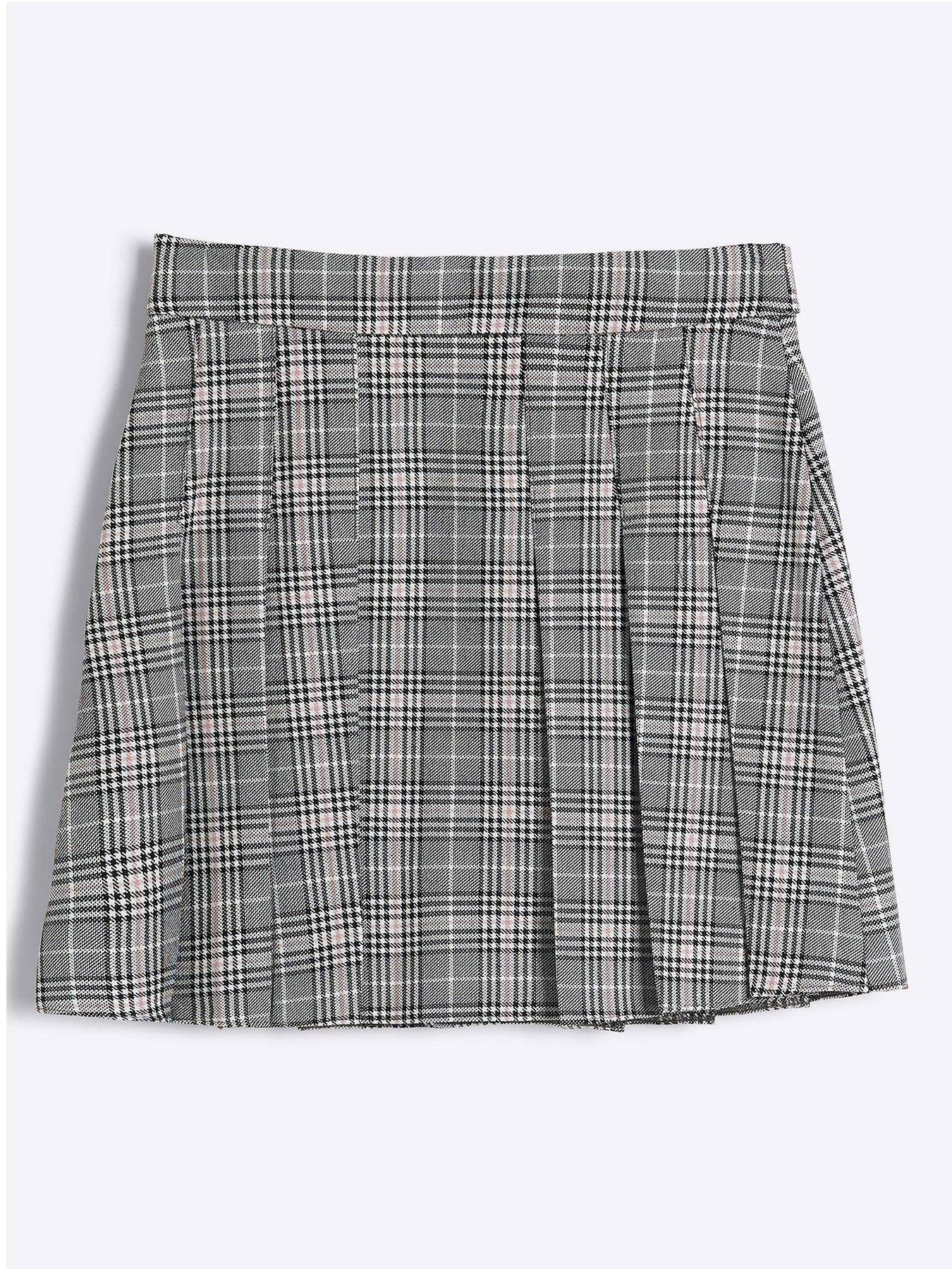 River Island Check Pleated Skirt littlewoods