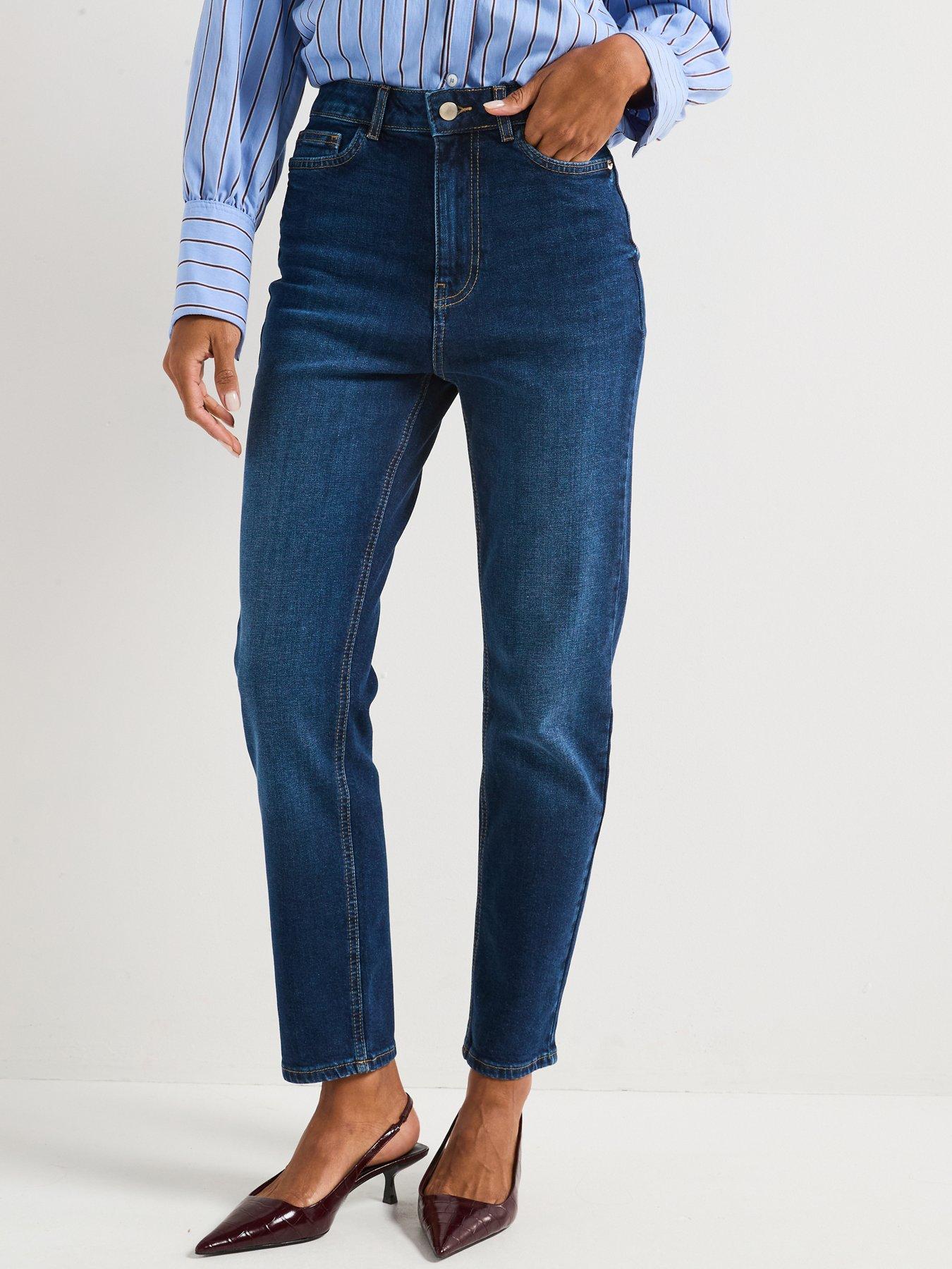 Everyday Comfort Girlfriend Straight Leg Jeans - Dark Wash