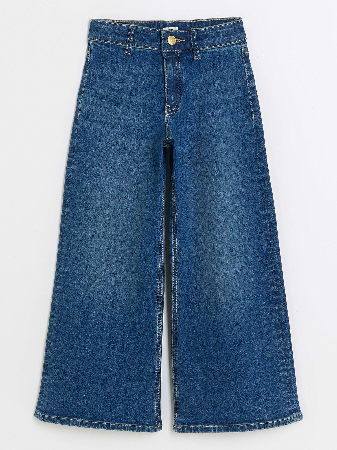 undefined Girls Wide Leg Jeans - Blue