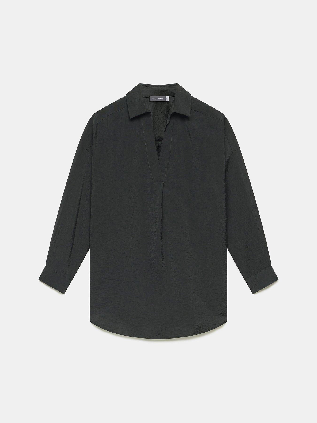  image of mint-velvet-black-long-sleeved-shirt