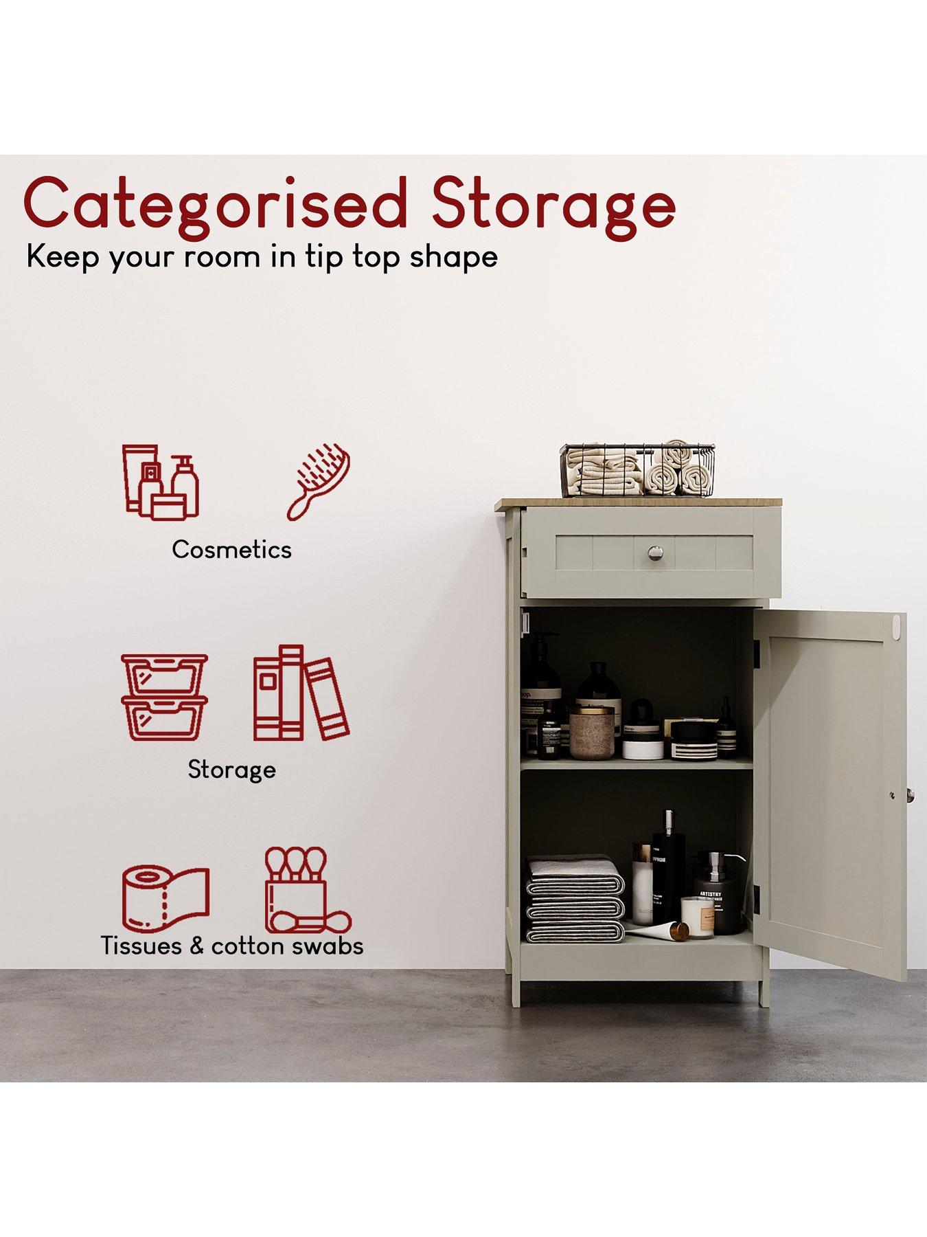 Image 3 of 7 of Bath Vida Priano 1 Door 1 Drawer Freestanding Cabinet