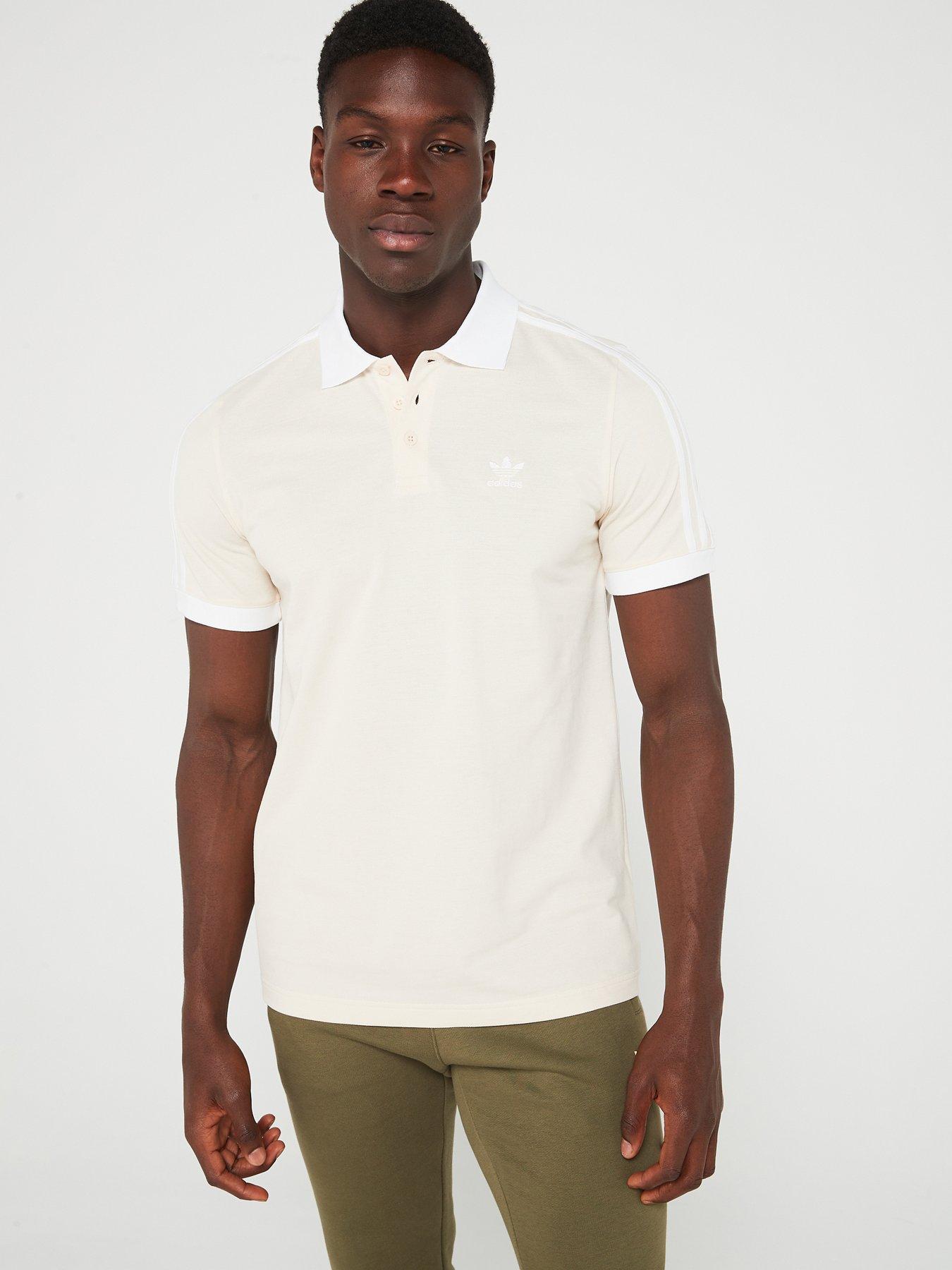 adidas Originals Mens 3-Stripes Polo White Littlewoods
