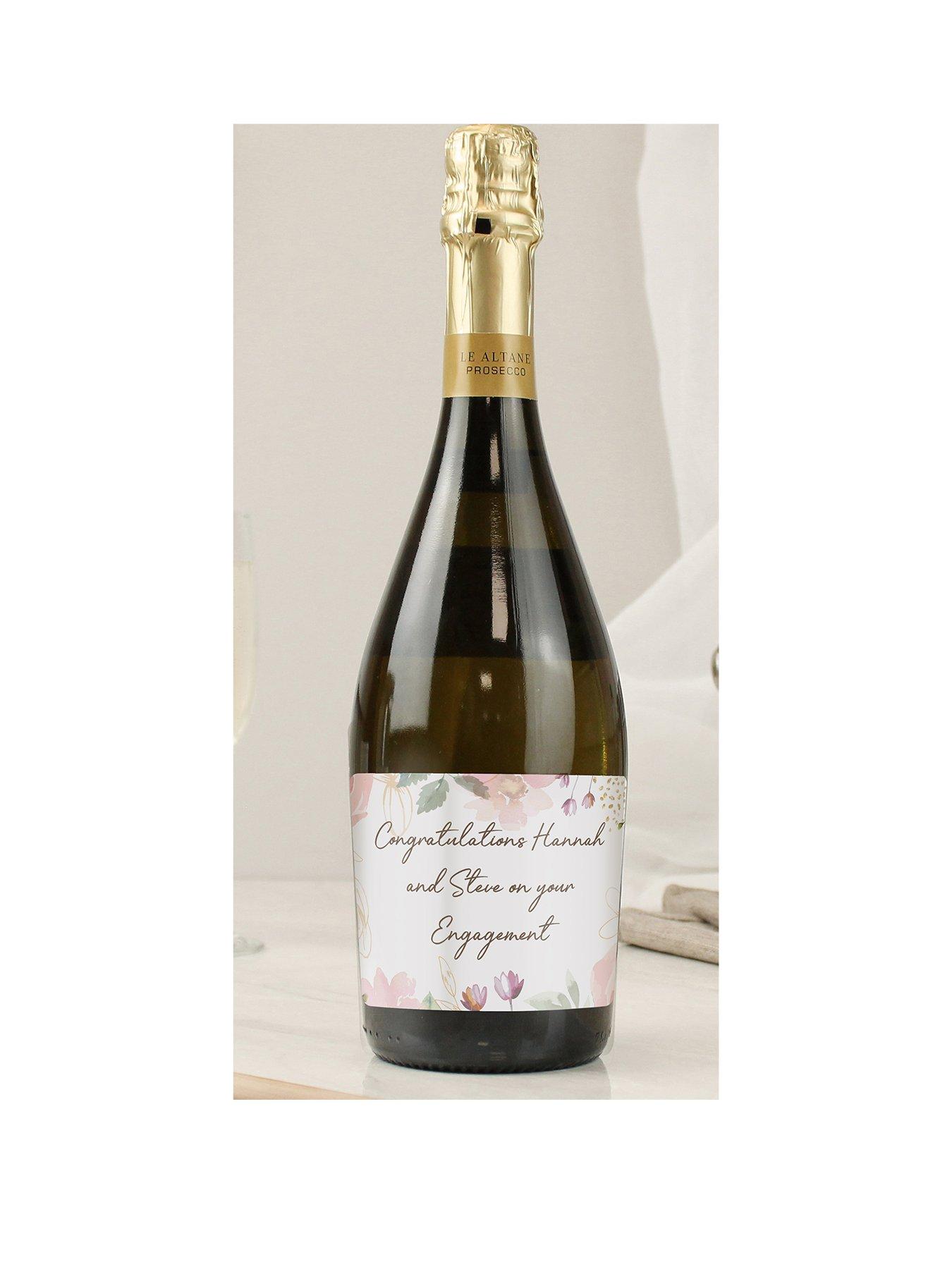 undefined Personalised Floral Bottle of Prosecco