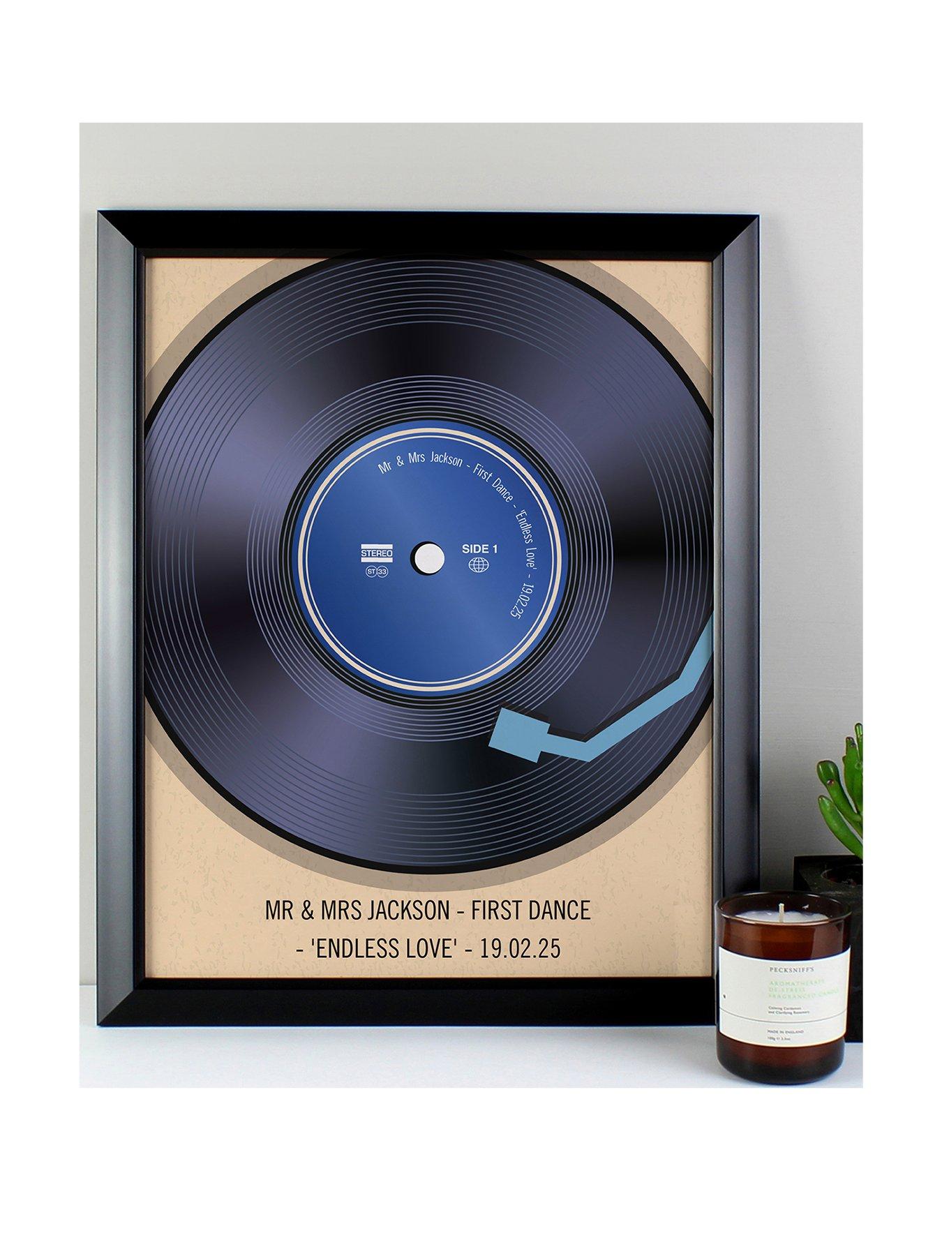 The Personalised Memento Company Personalised Retro Vinyl Black Framed Print